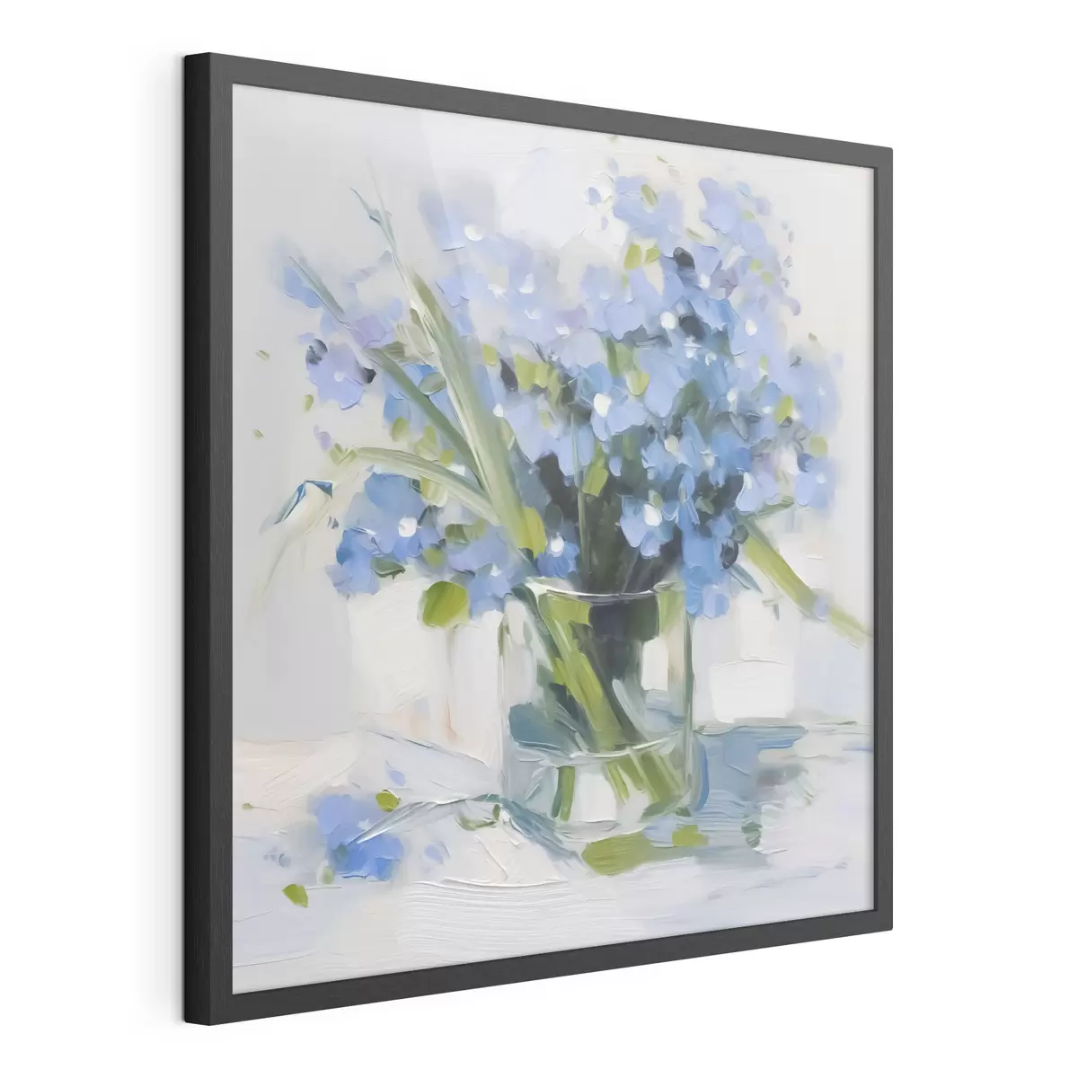 Poster Delicadas flores en un jarrón de cristal f45773