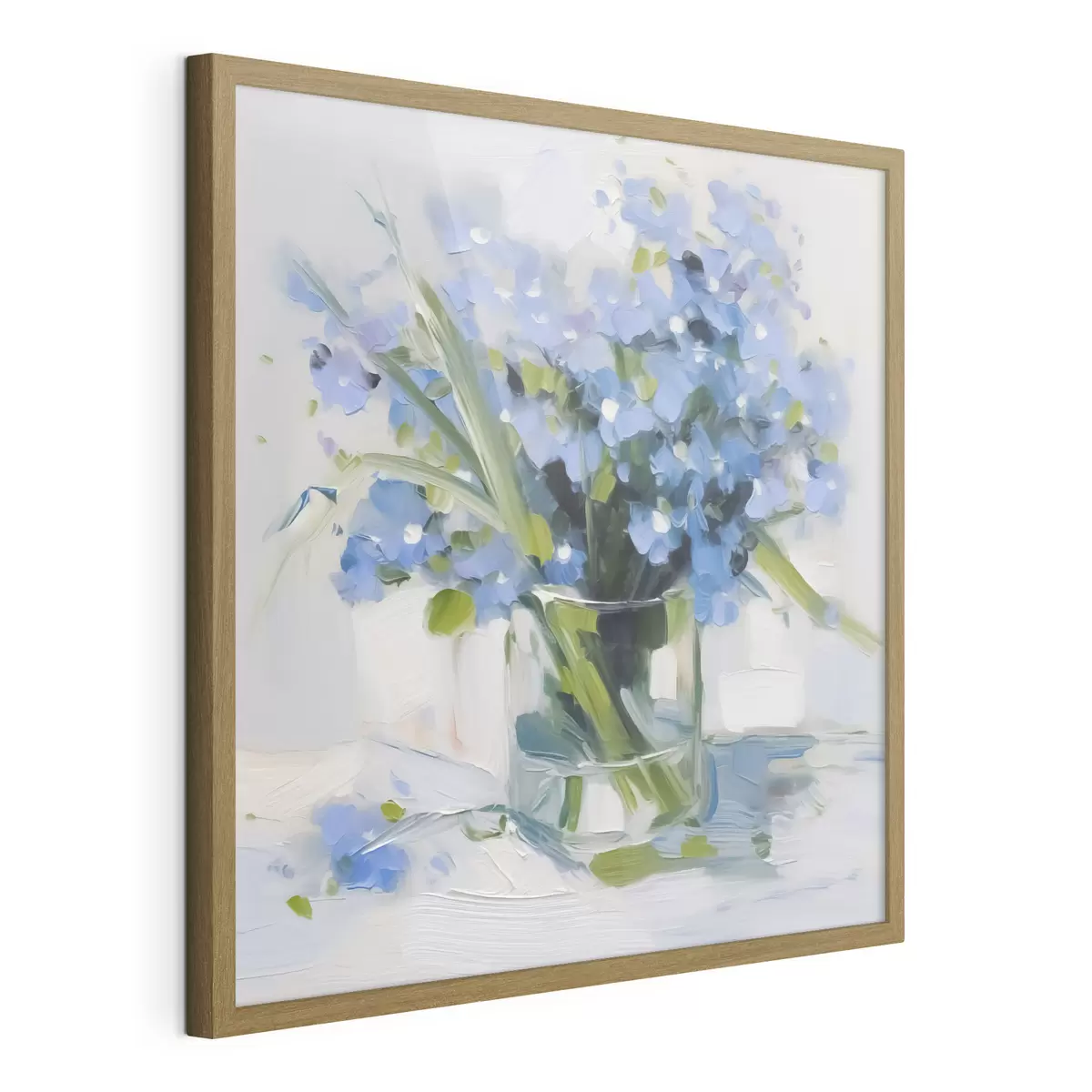 Poster Delicadas flores en un jarrón de cristal f45773