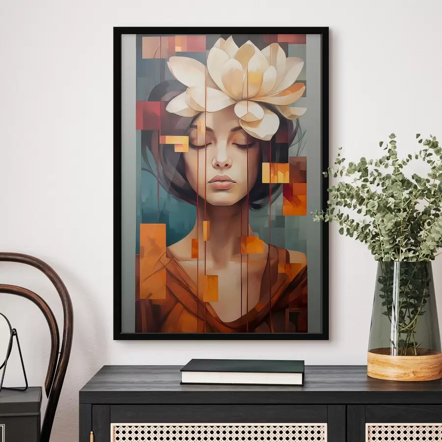 murales de pared Mujer con una flor f45796