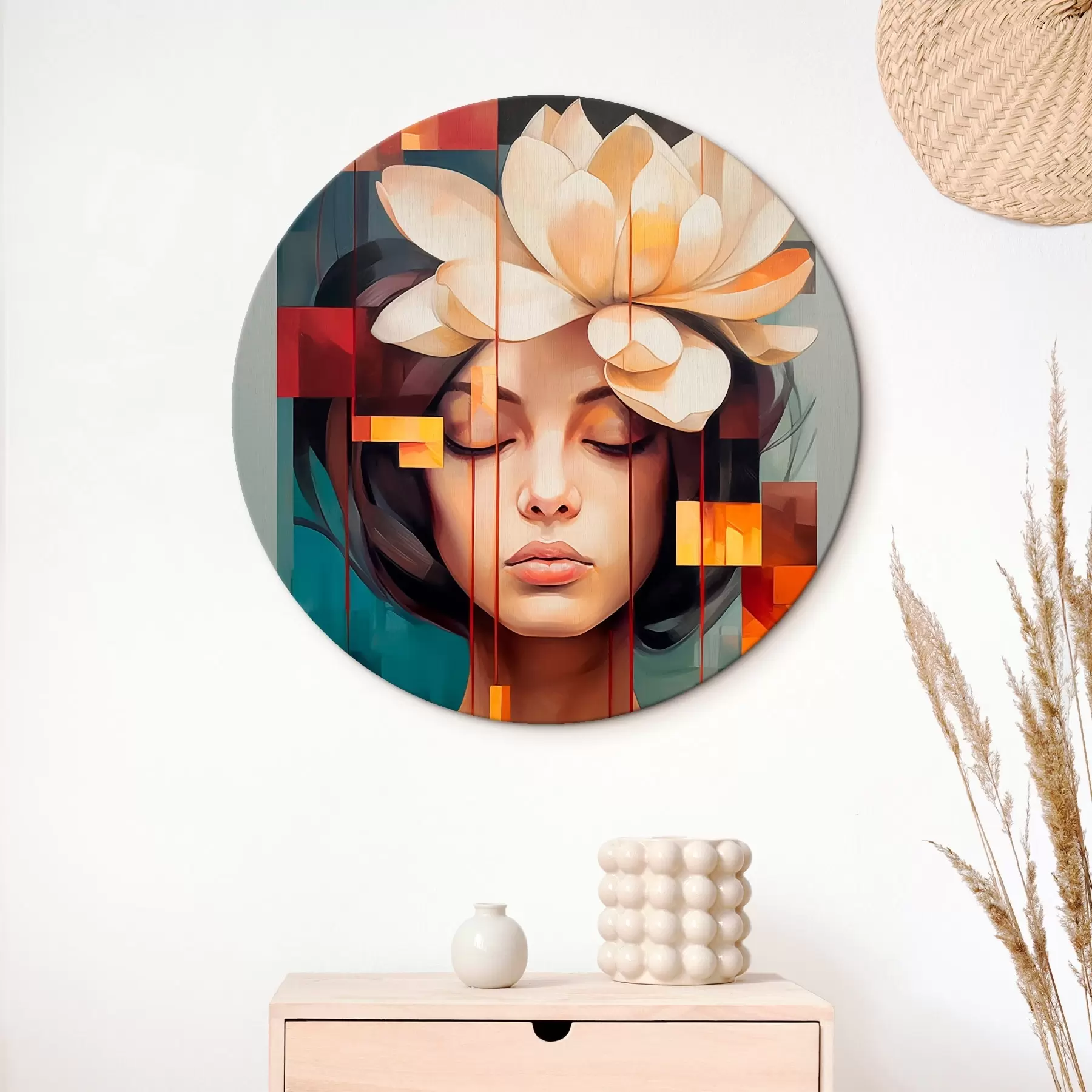 murales de pared Mujer con una flor r45796