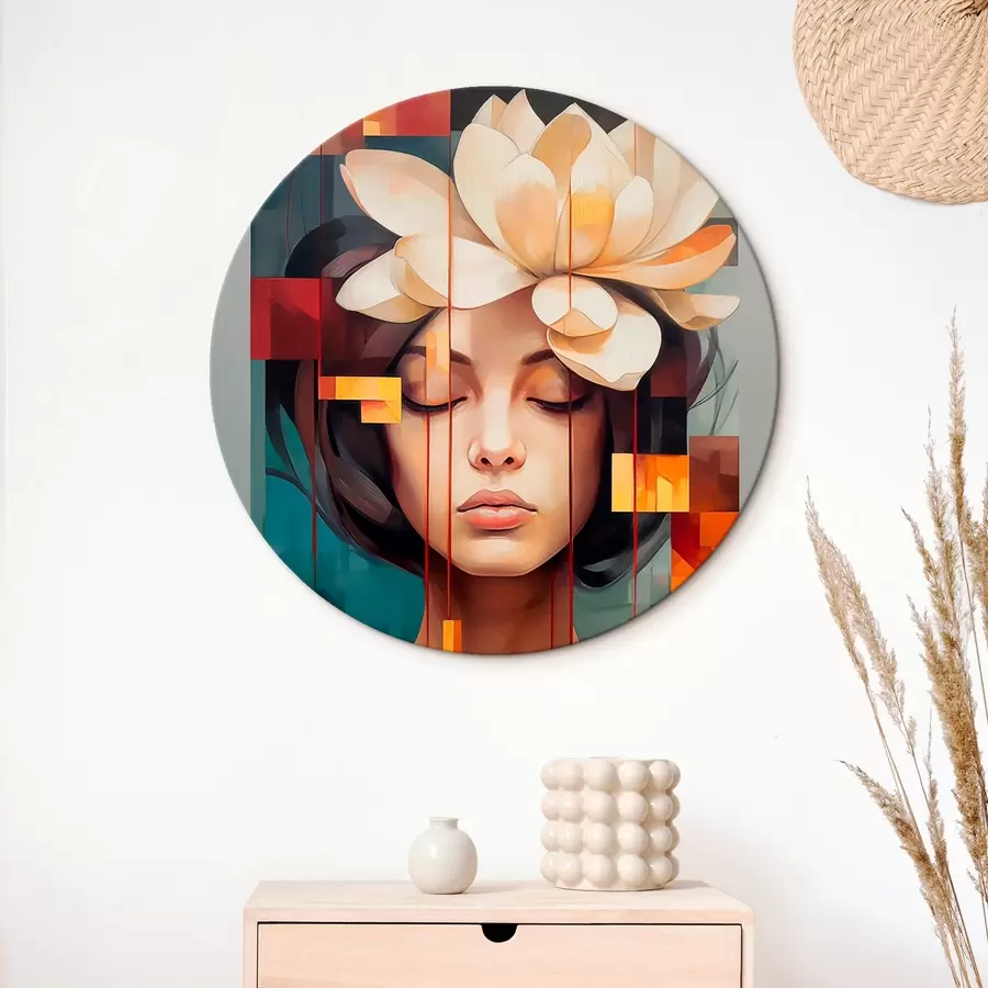 murales de pared Mujer con una flor r45796