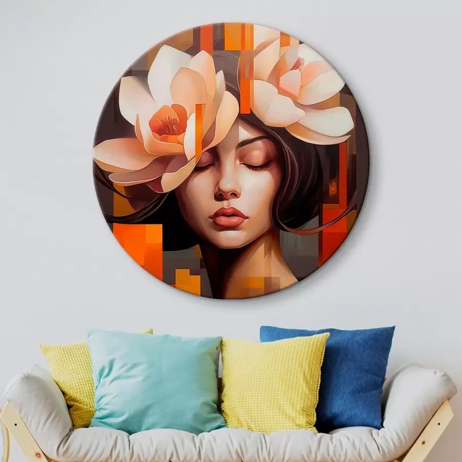 murales de pared Mujer con una flor r45797