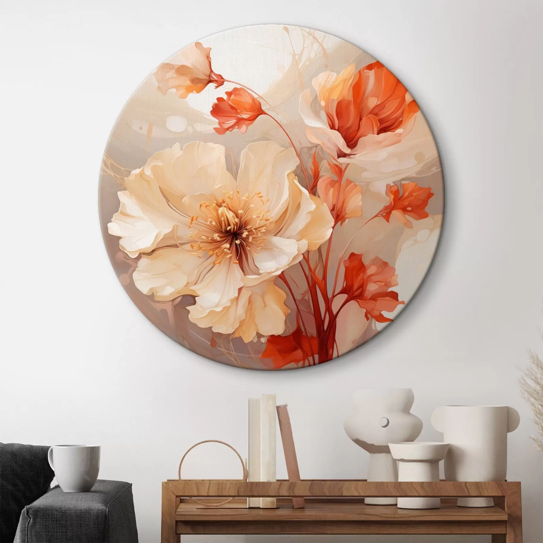 murales de pared Flores mágicas en tonos pastel con un estilo de ensueño r45042