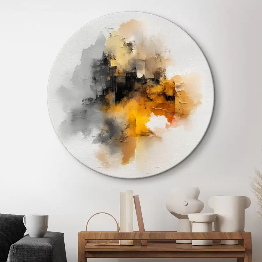 murales de pared Composición abstracta en tonos naranjas y grises con textura r45238