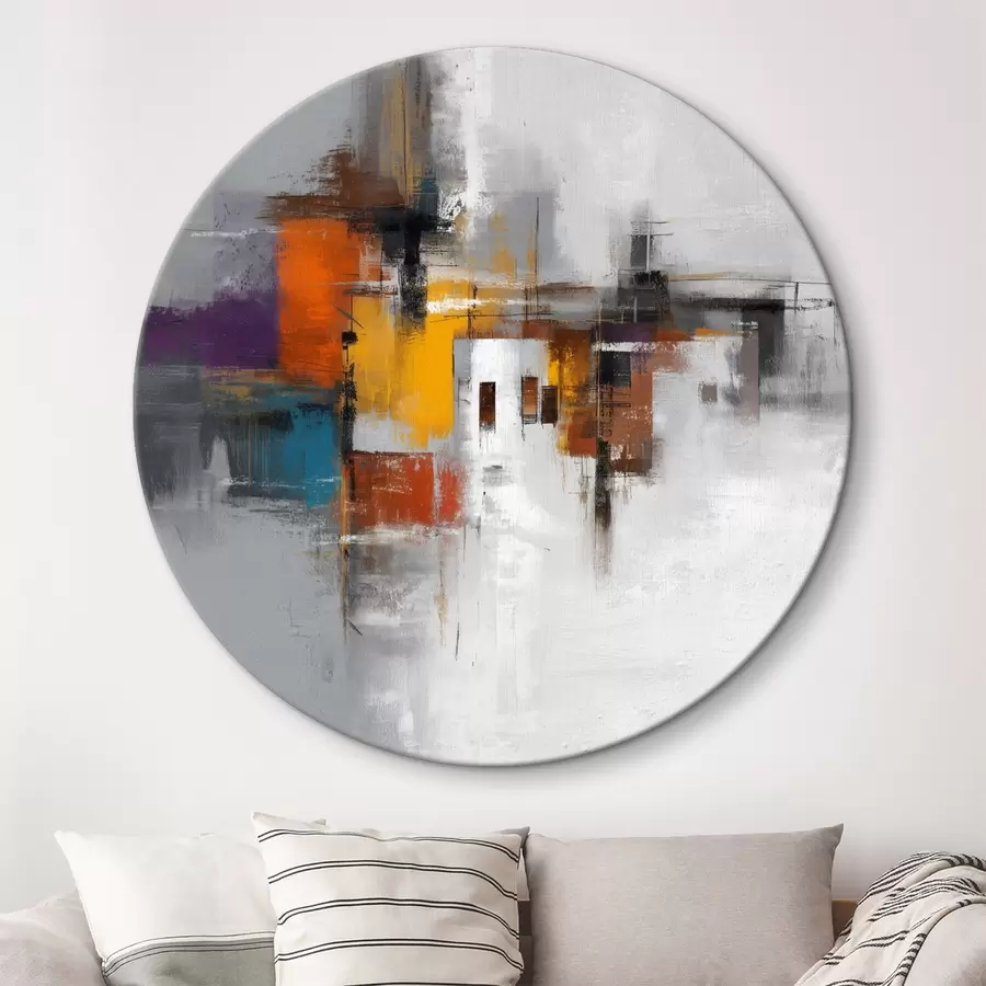 murales de pared Abstracción colorista con motivos geométricos r45239