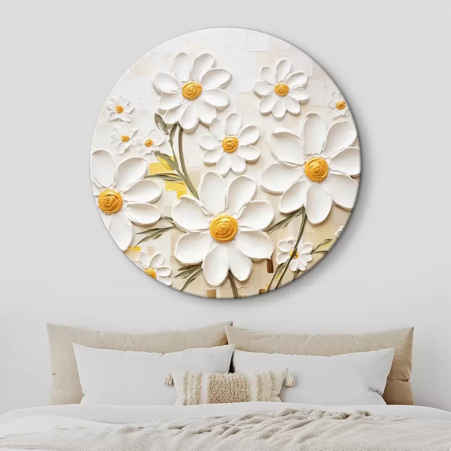 murales de pared Composición floral de estilo volumétrico con acentos r45267
