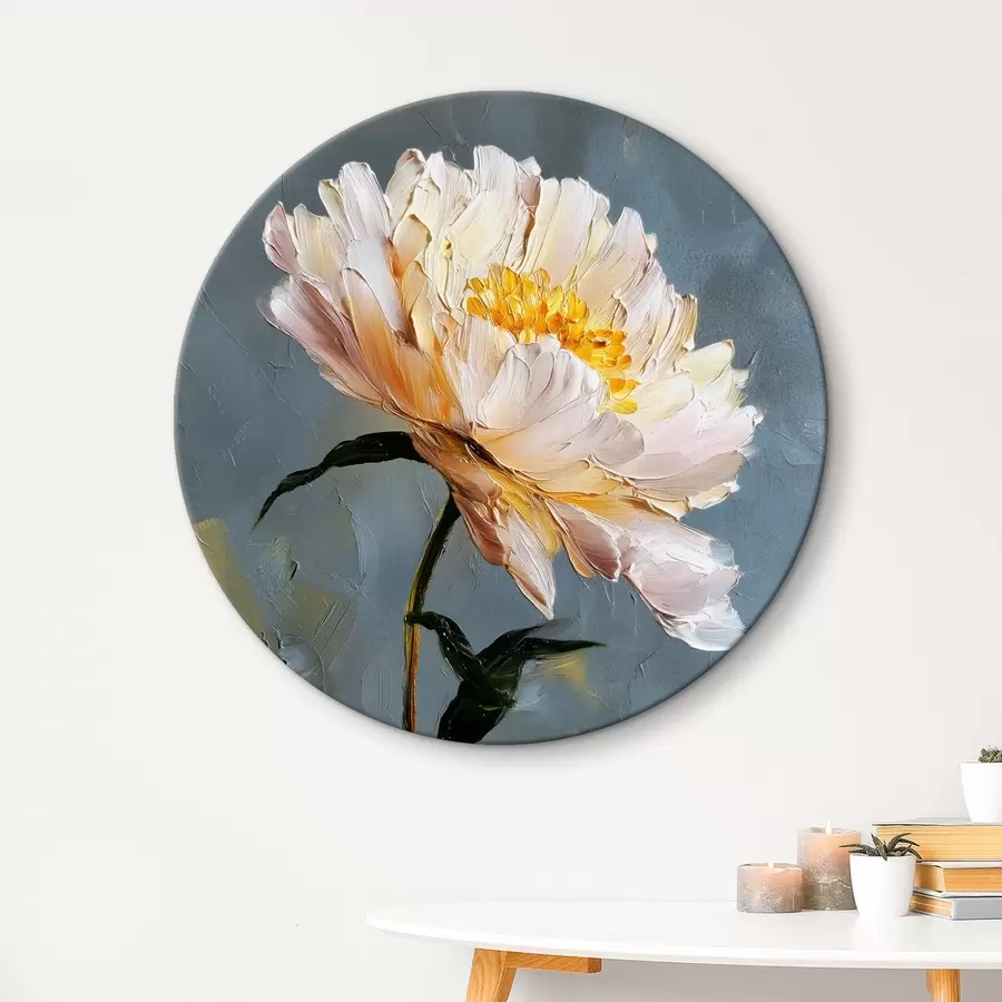 murales de pared Flor abstracta: composición en tonos azules y grises r45542