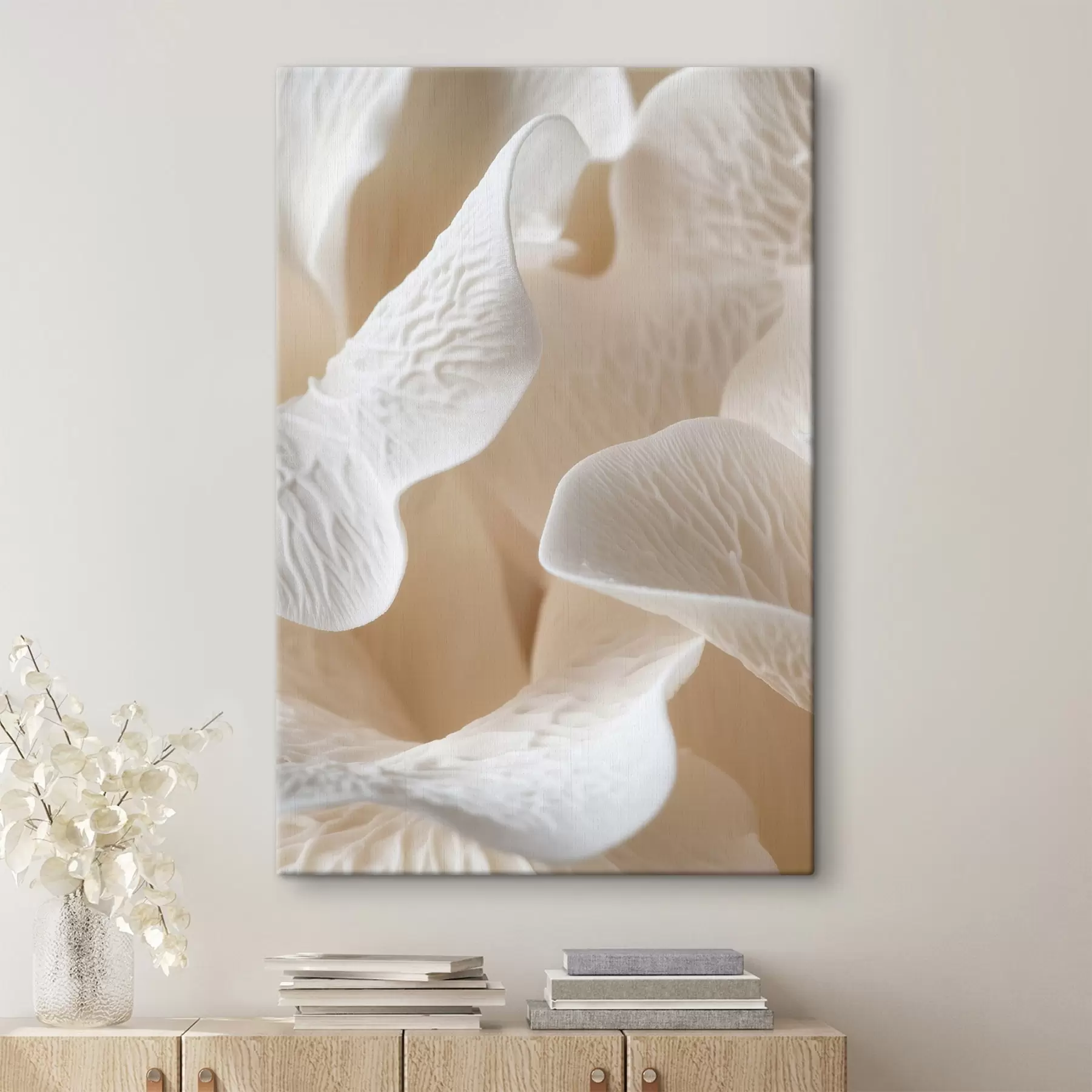 murales de pared pétalos con vetas en tonos beige s45703