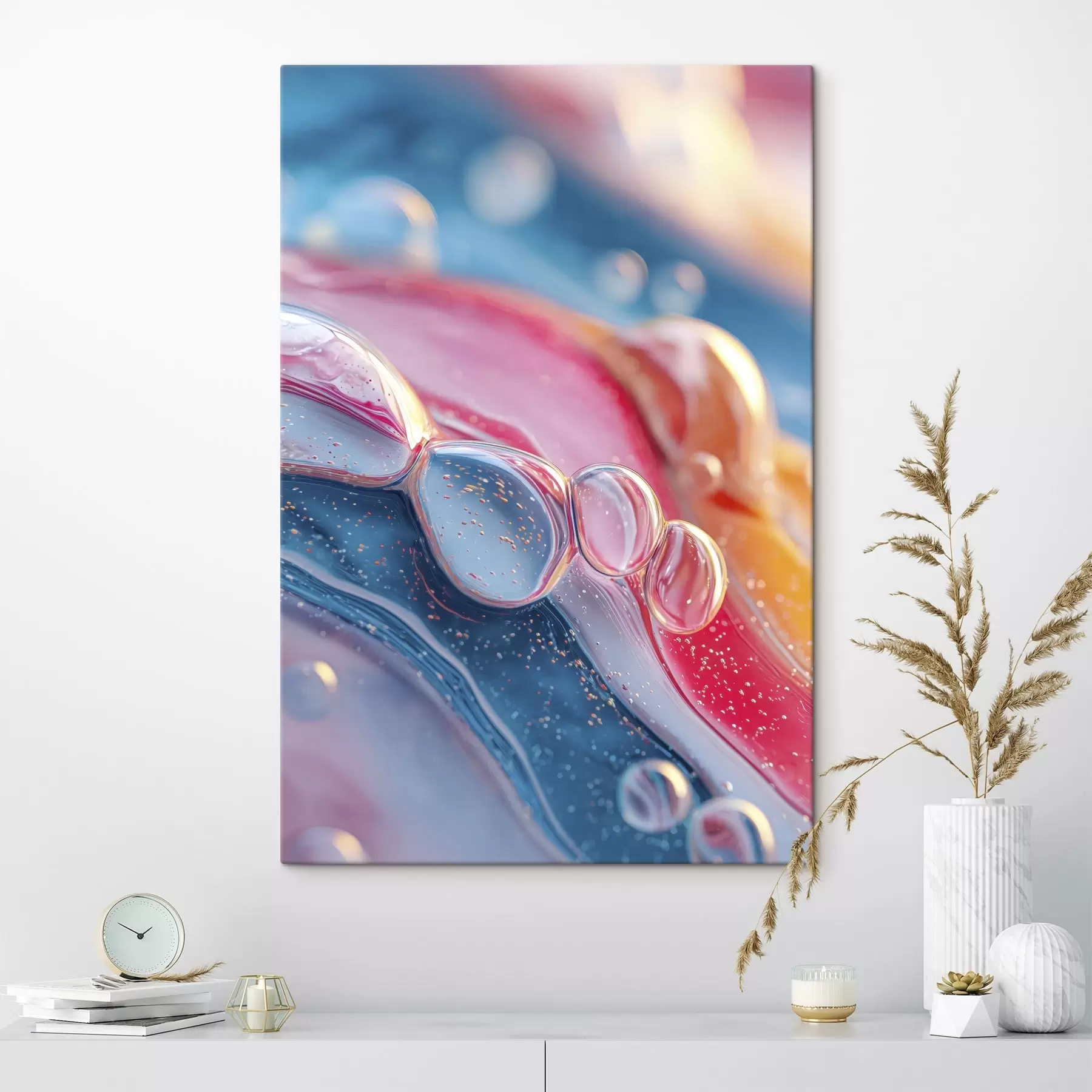 murales de pared ondas multicolores con burbujas s45705