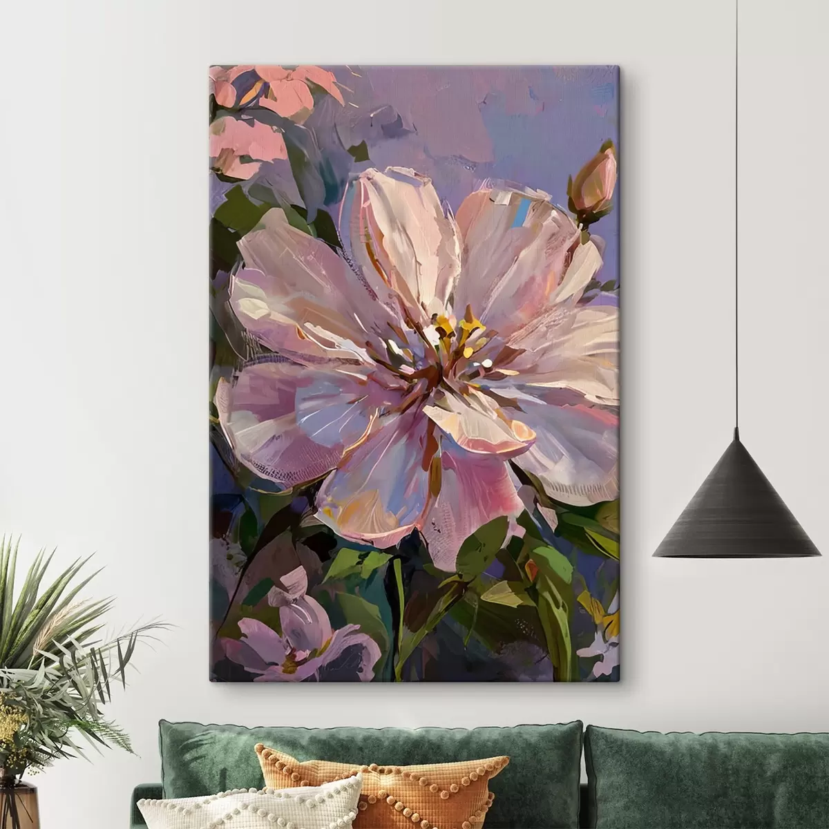 murales de pared flores rosas al estilo de la pintura al óleo s45723