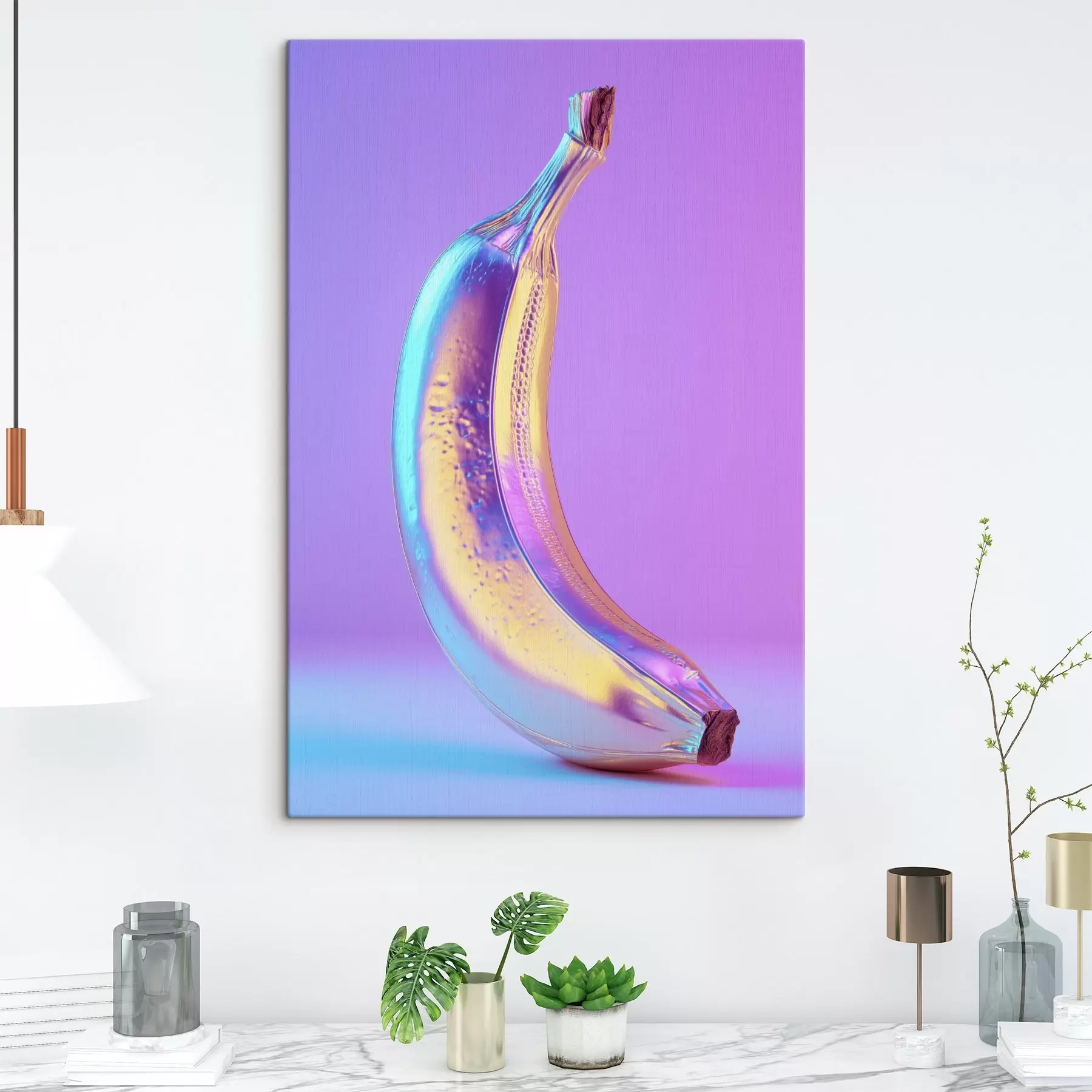 murales de pared plátano brillante y lustroso al estilo pop art s45728
