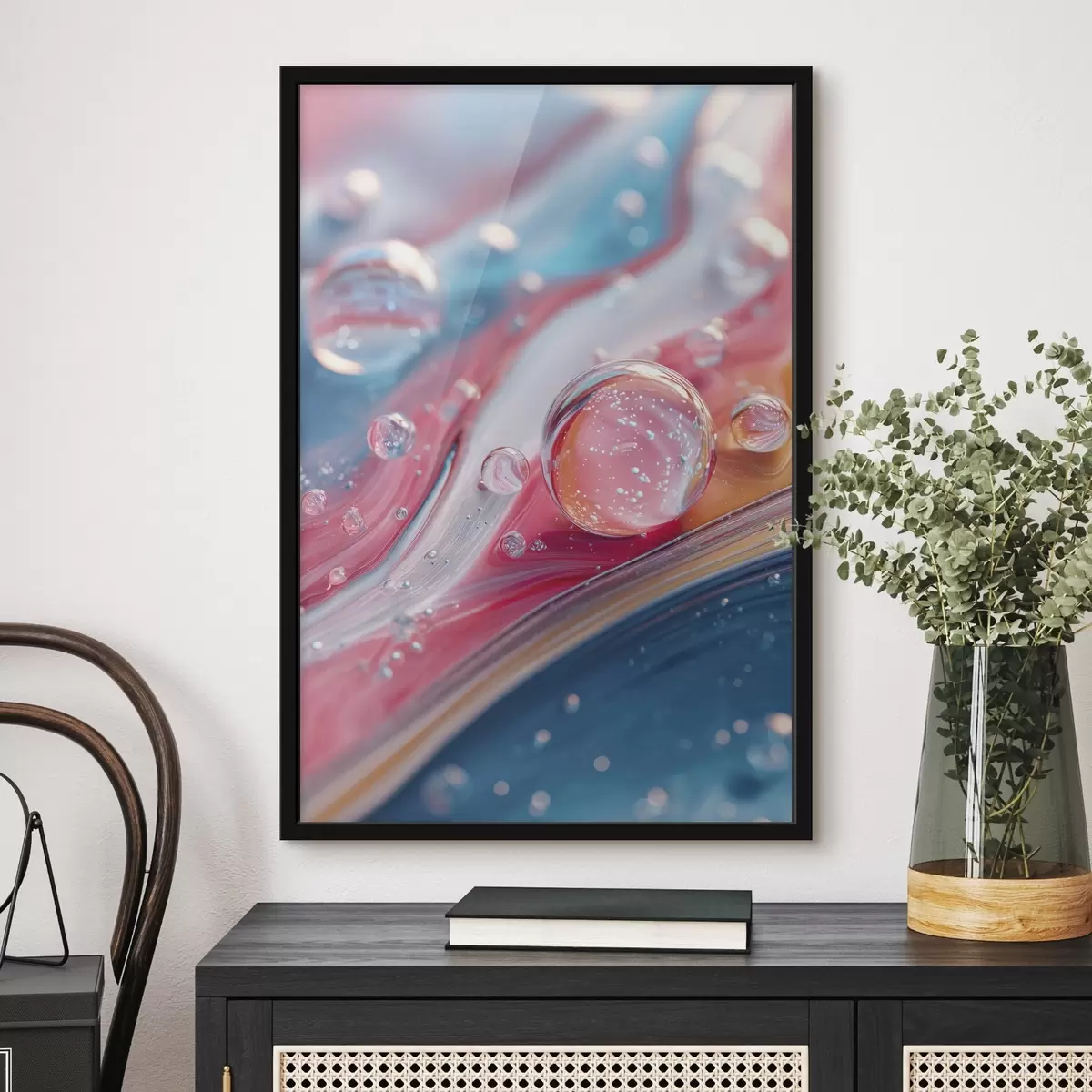 Poster ondas multicolores con burbujas f45706