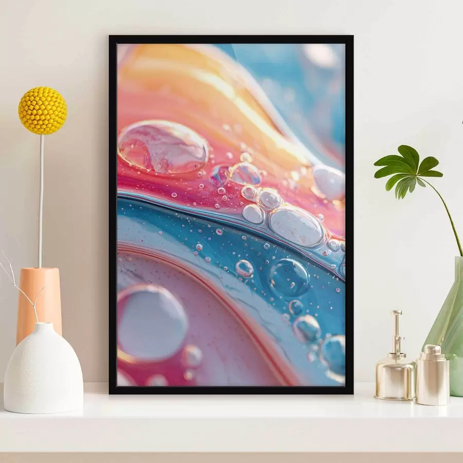 murales de pared ondas multicolores con burbujas f45707