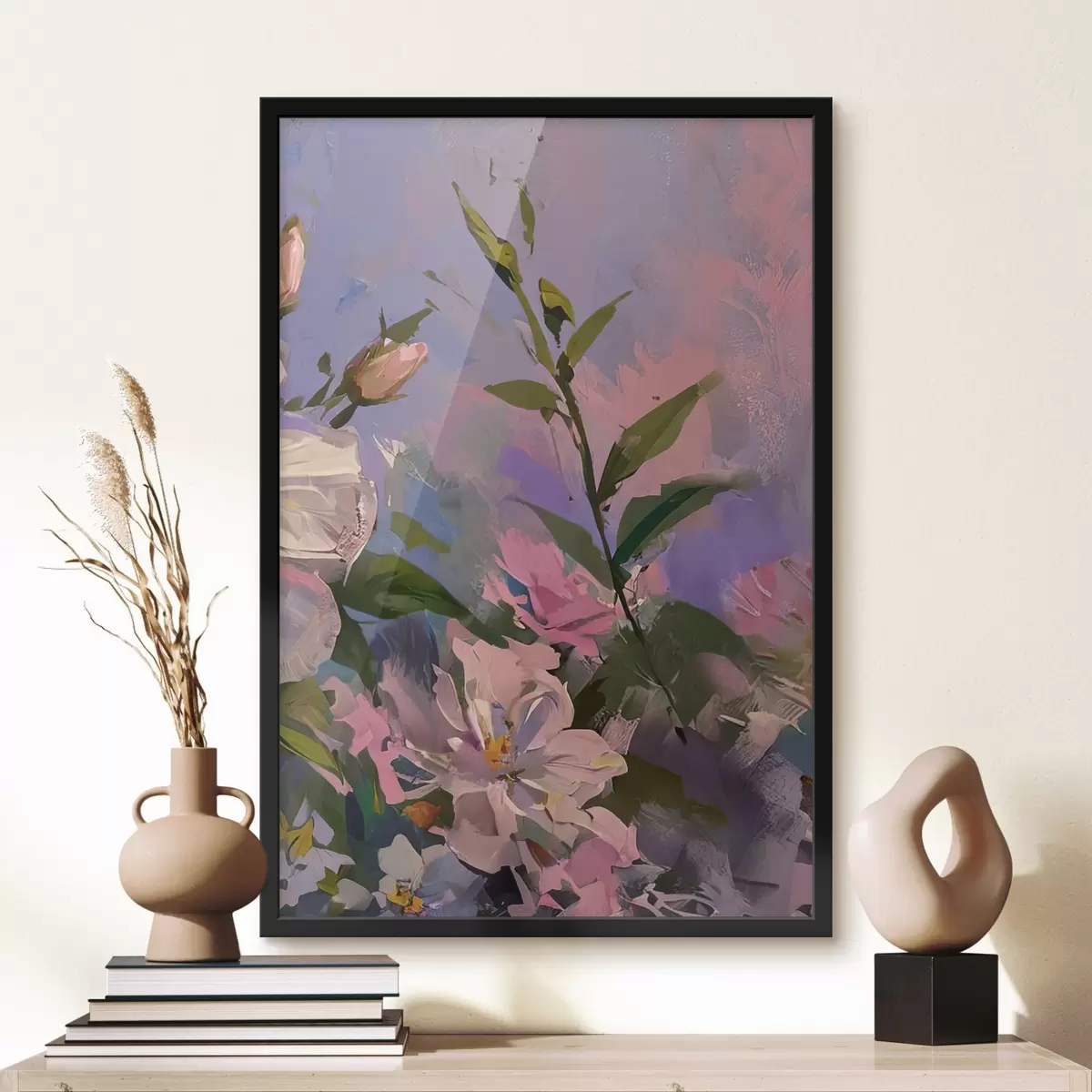 Poster flores rosas al estilo de la pintura al óleo f45724