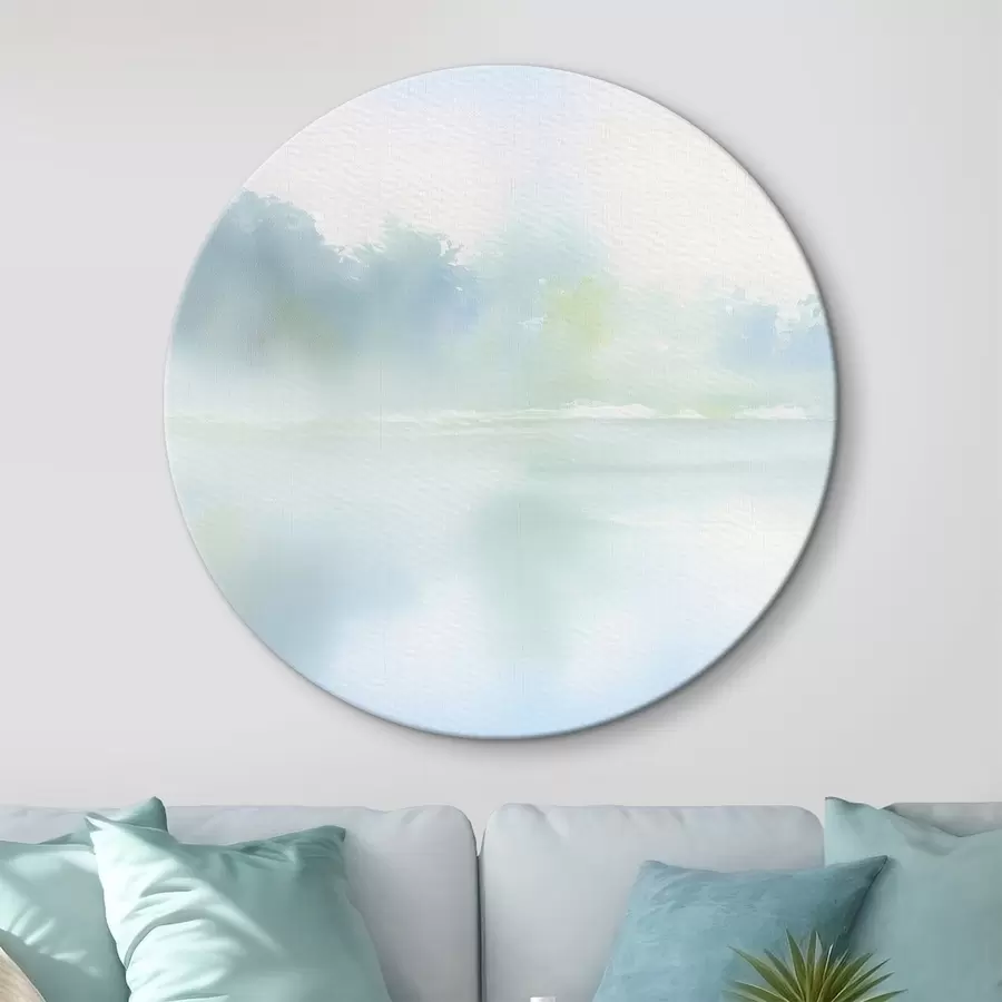 murales de pared lago acuarela en tonos azules r45714