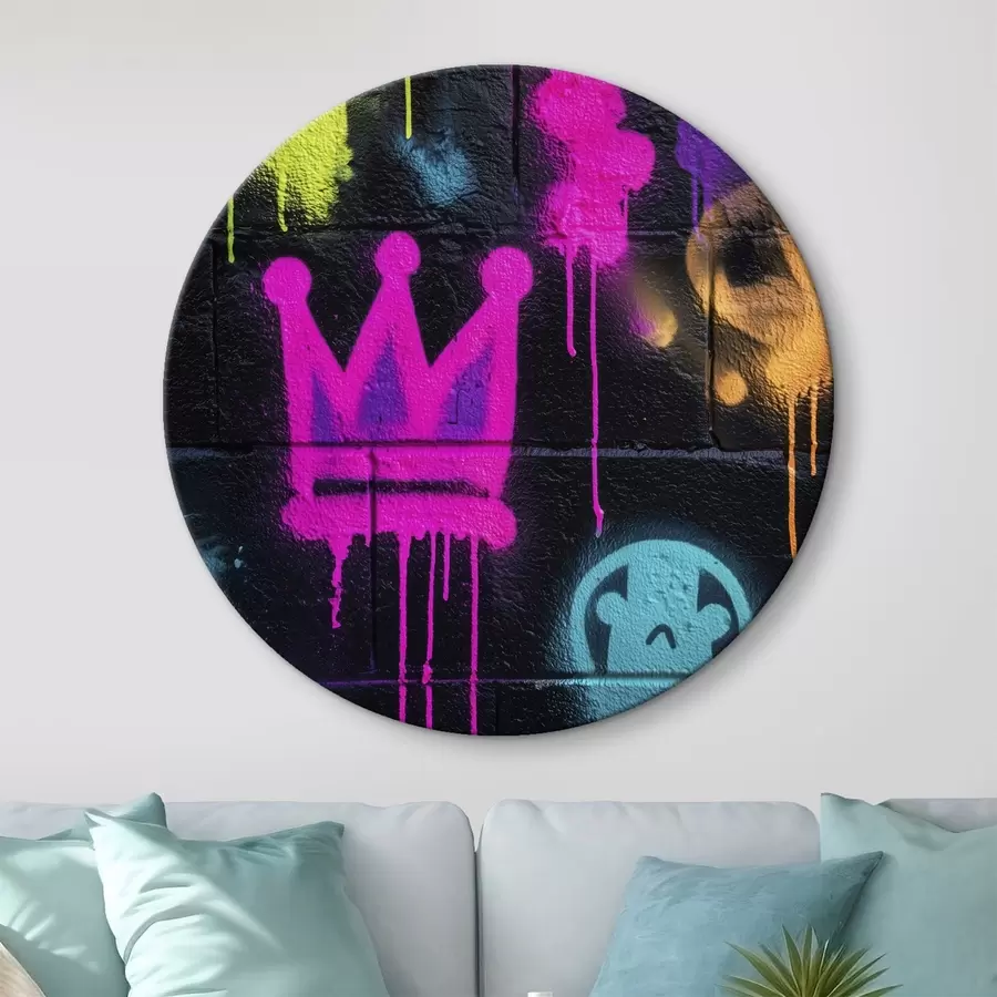 murales de pared graffiti urbano brillante sobre fondo oscuro r45717