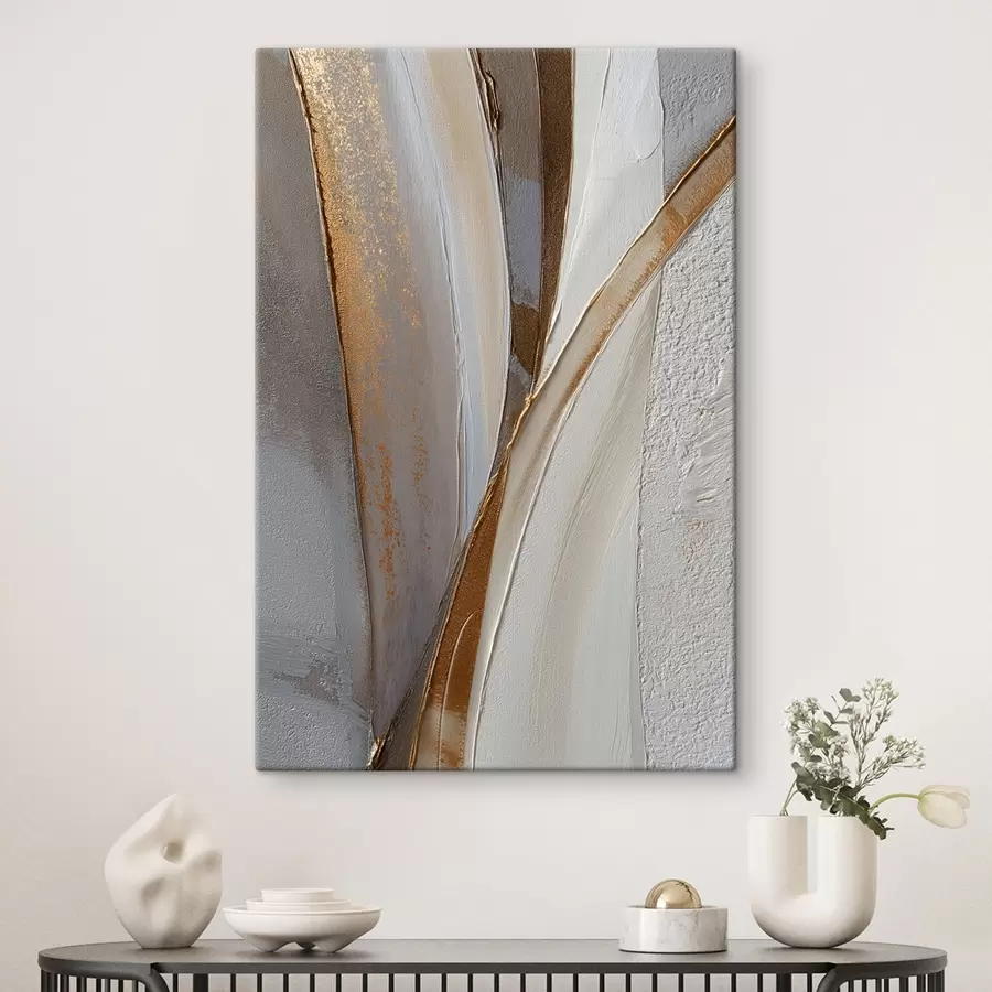 murales de pared Líneas abstractas texturizadas con destellos amarillos y naranjas s45810