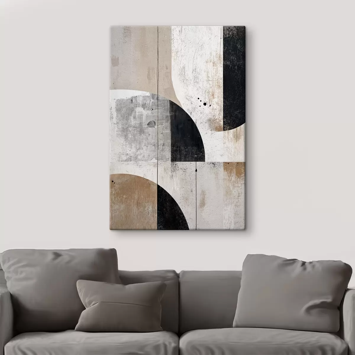 murales de pared Formas geométricas en tonos grises y beiges s45812