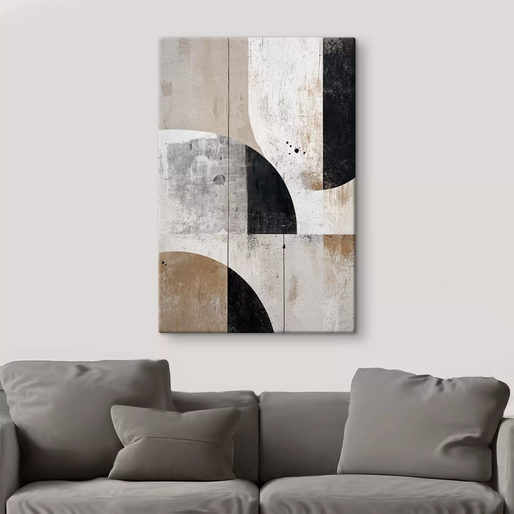 murales de pared Formas geométricas en tonos grises y beiges s45812