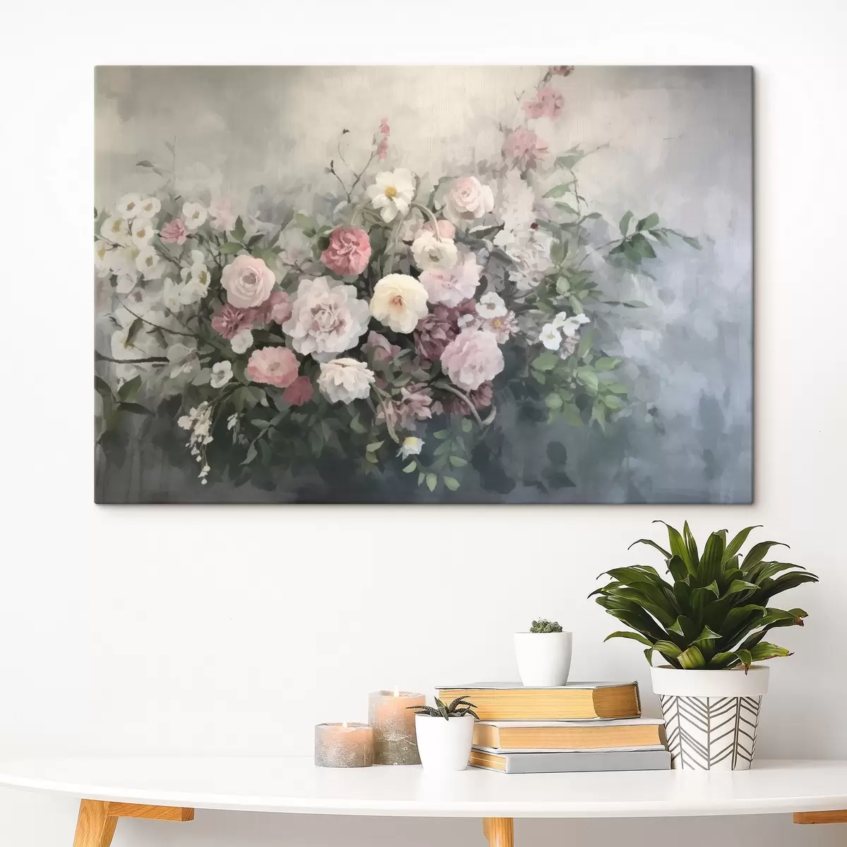 murales de pared Un romántico ramo de flores rosas y blancas s45817