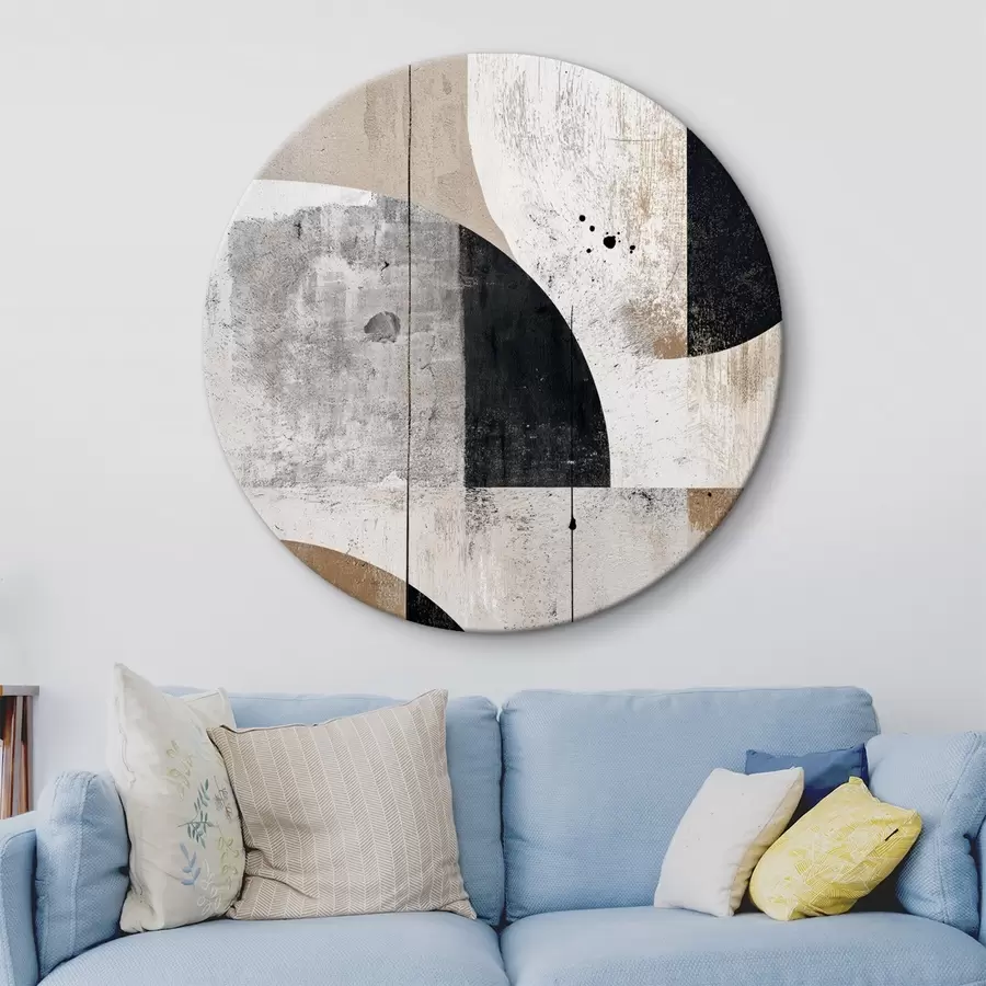 murales de pared Formas geométricas en tonos grises y beiges r45812