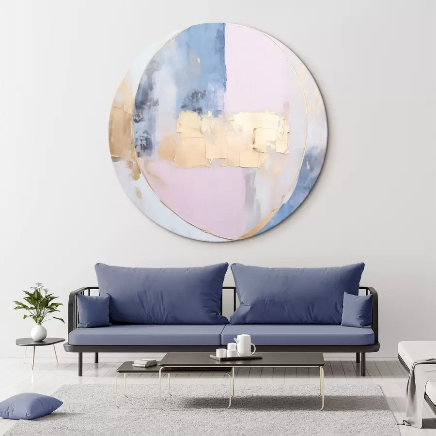 murales de pared Abstracción en círculos azul-rosa r45821