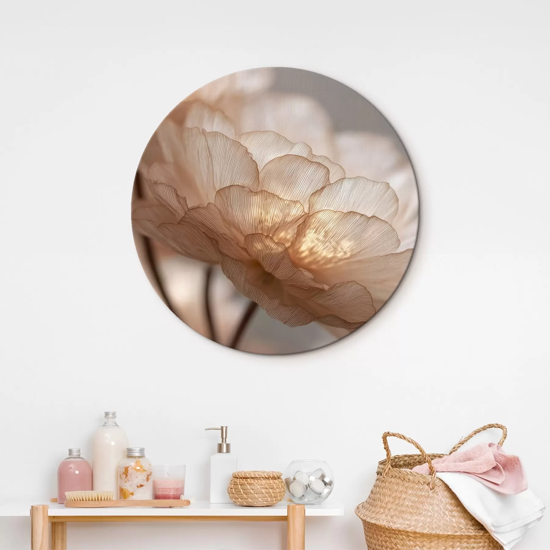 murales de pared Delicada flor con un brillo intenso r45822