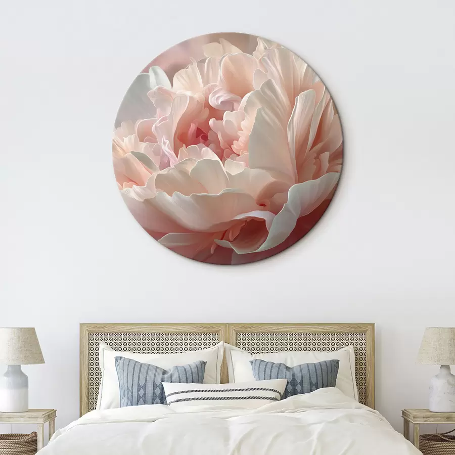 murales de pared Peonía en flor en tonos rosa y beige r45825