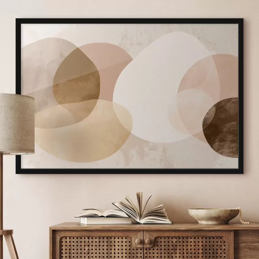 murales de pared Círculos abstractos translúcidos en una paleta de colores cálidos f45803