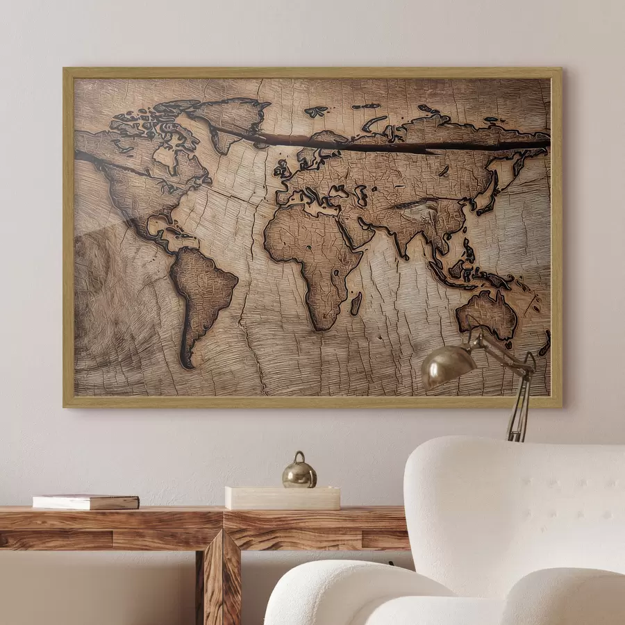 murales de pared El mundo en vetas de madera f45805