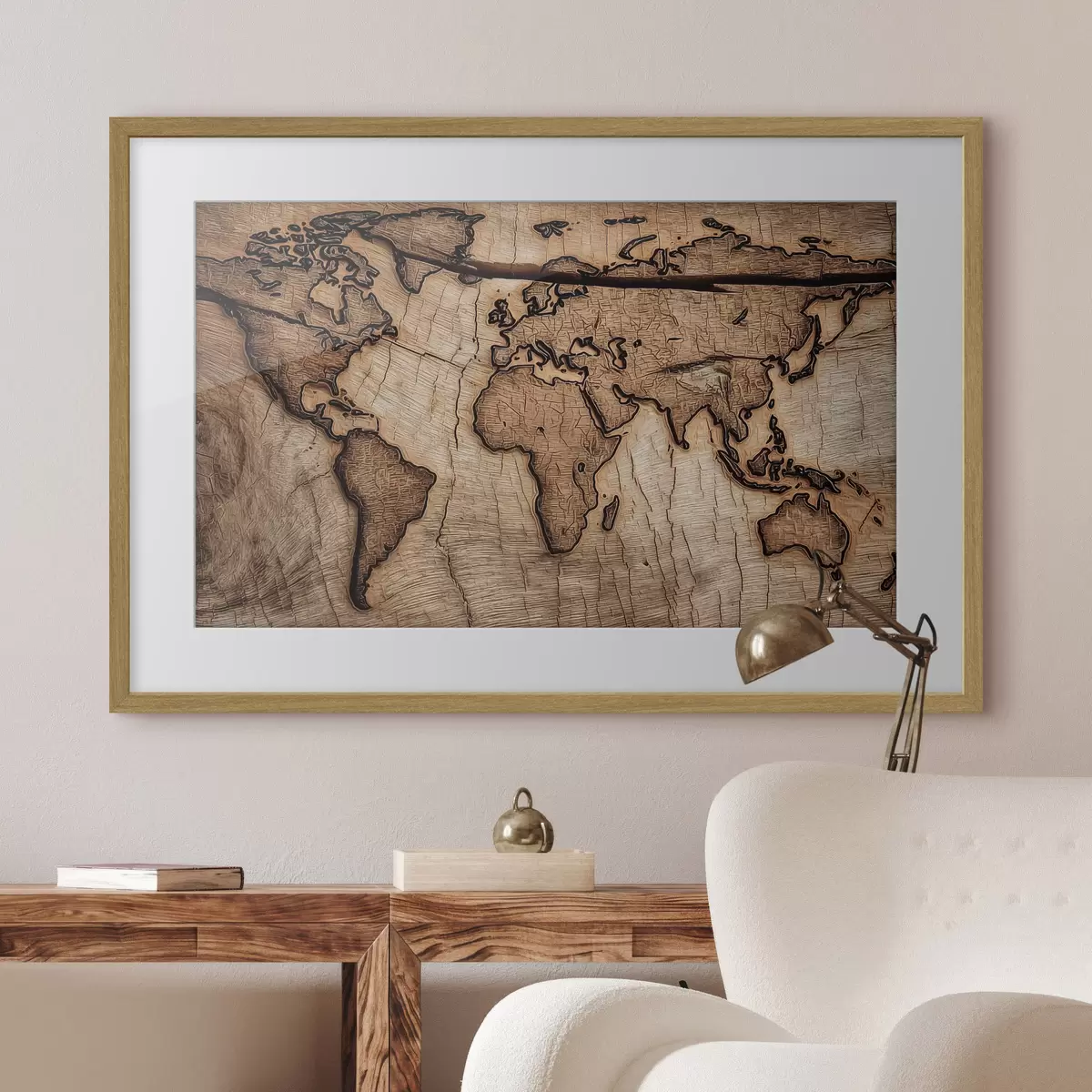 Poster El mundo en vetas de madera f45805