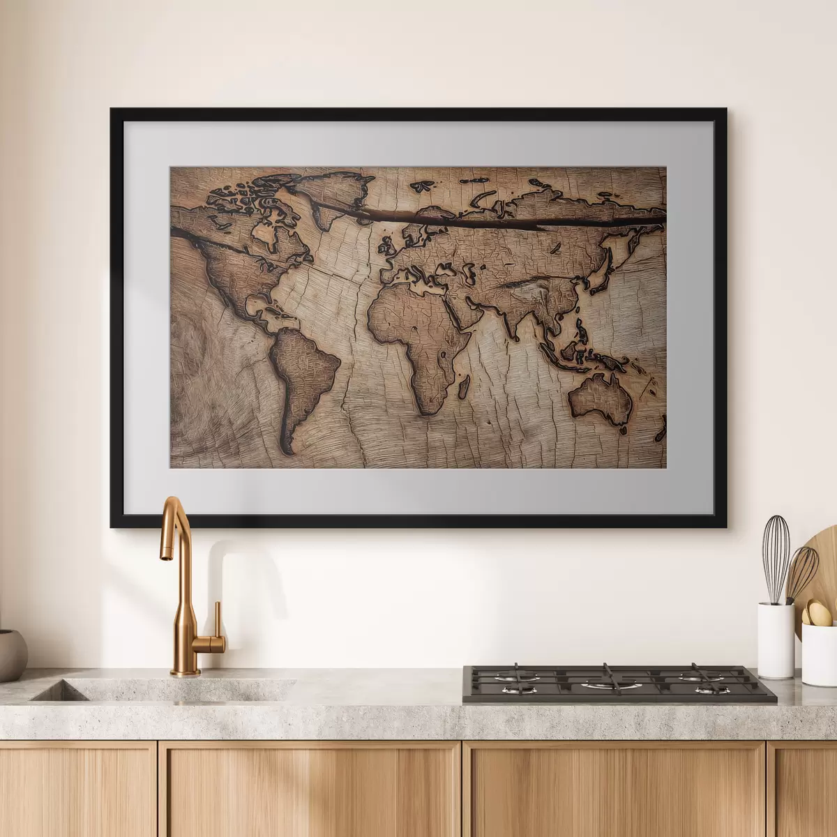 Poster El mundo en vetas de madera f45805