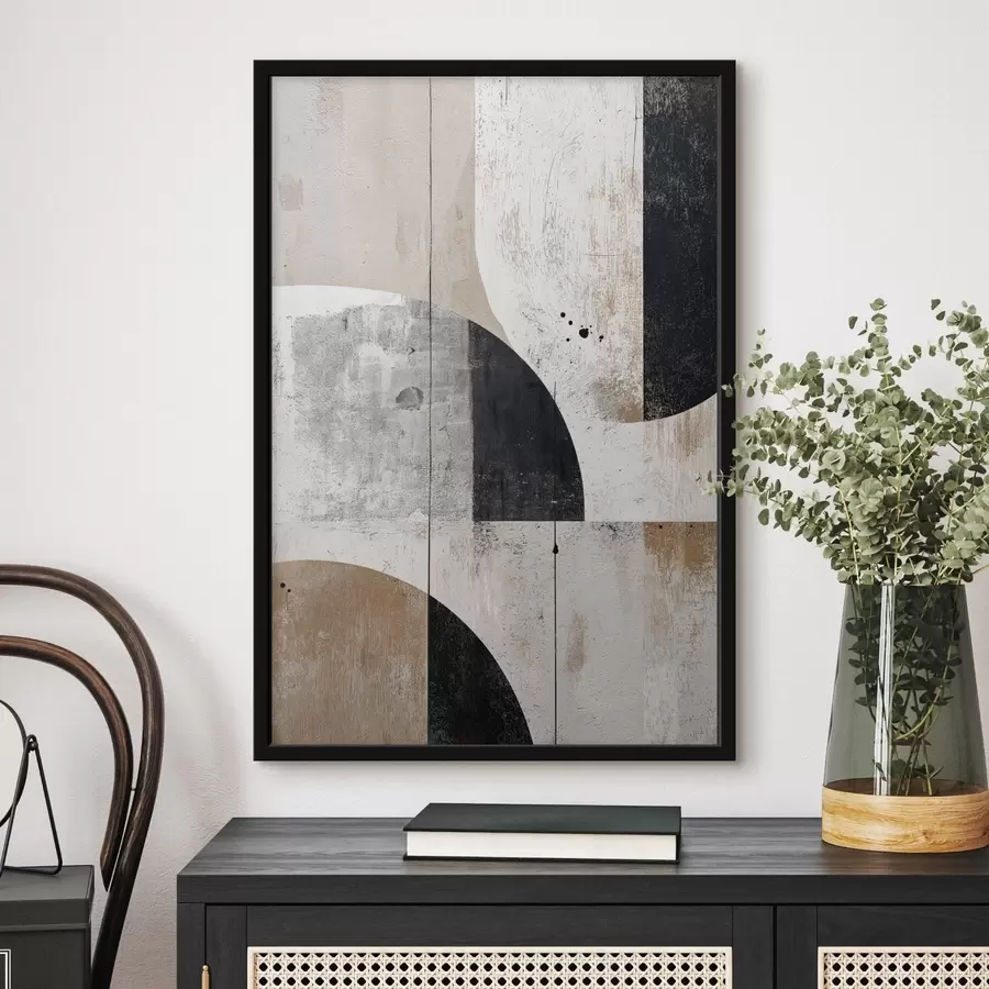 murales de pared Formas geométricas en tonos grises y beiges f45812