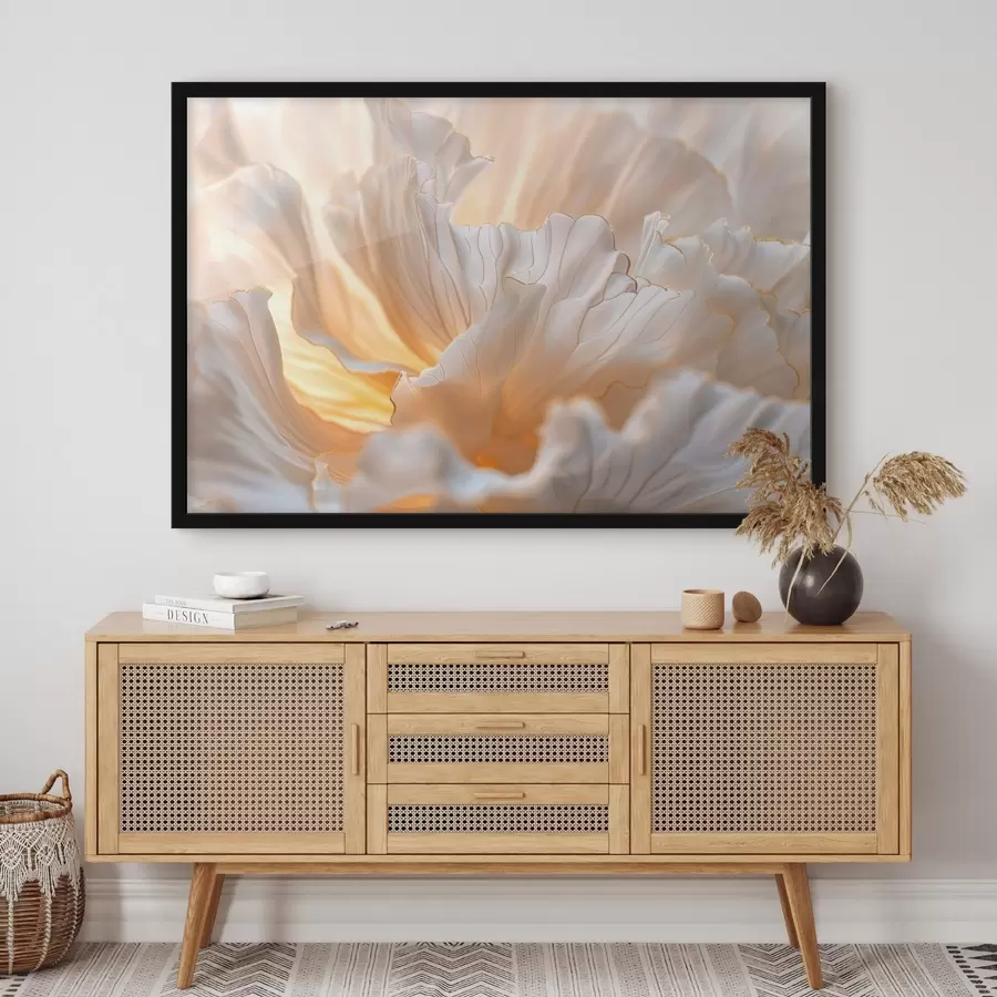 murales de pared Pétalos delicados en tonos cálidos con bordes amarillo anaranjados f45820