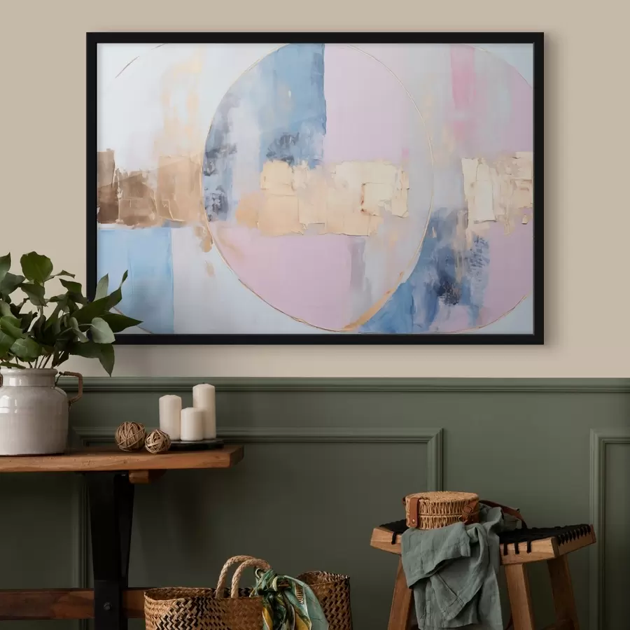 murales de pared Abstracción en círculos azul-rosa f45821