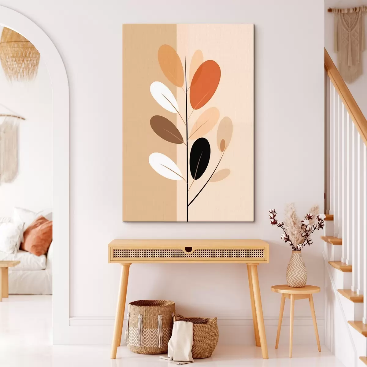 murales de pared Rama minimalista con hojas s45834