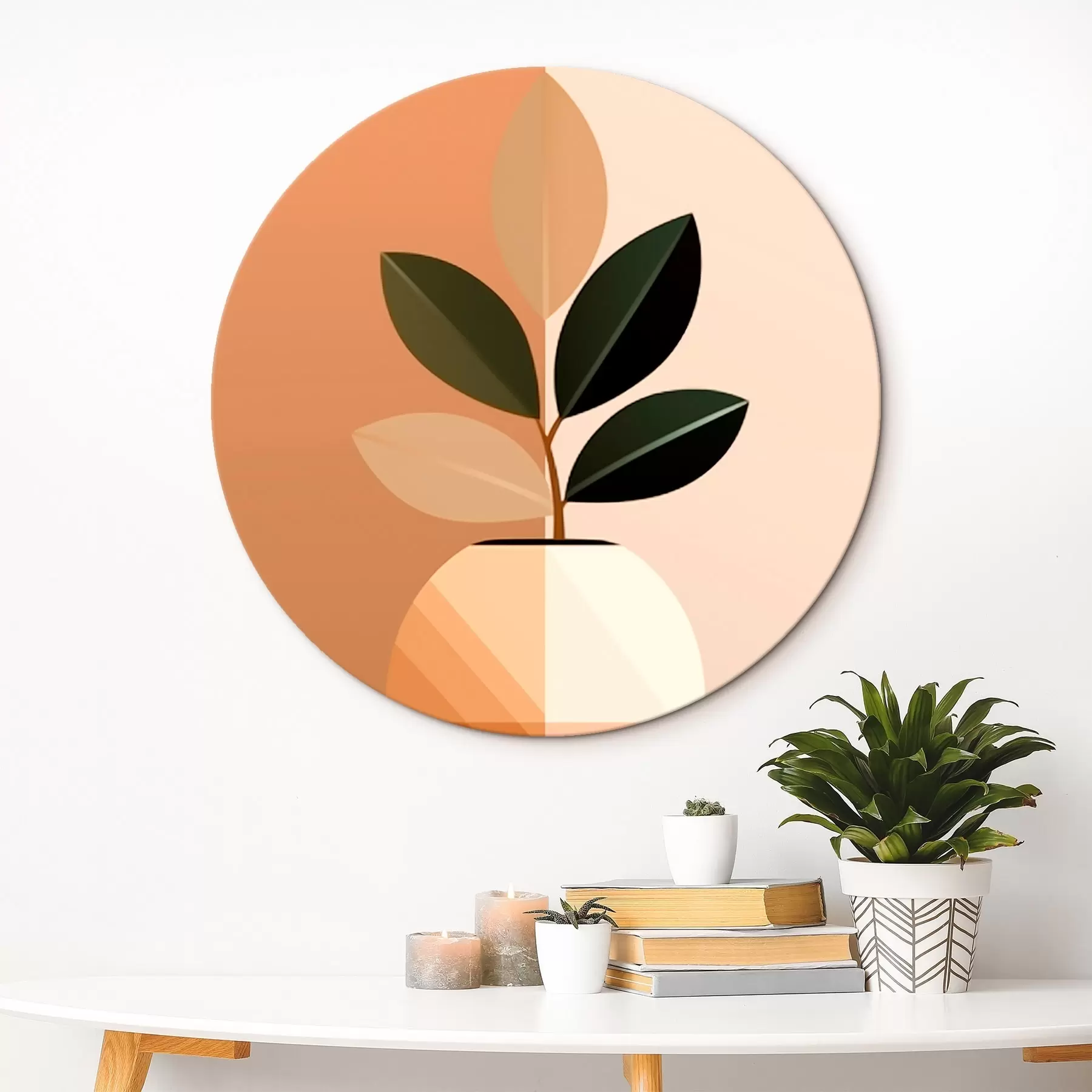 murales de pared Jarrón geométrico con hojas r45833