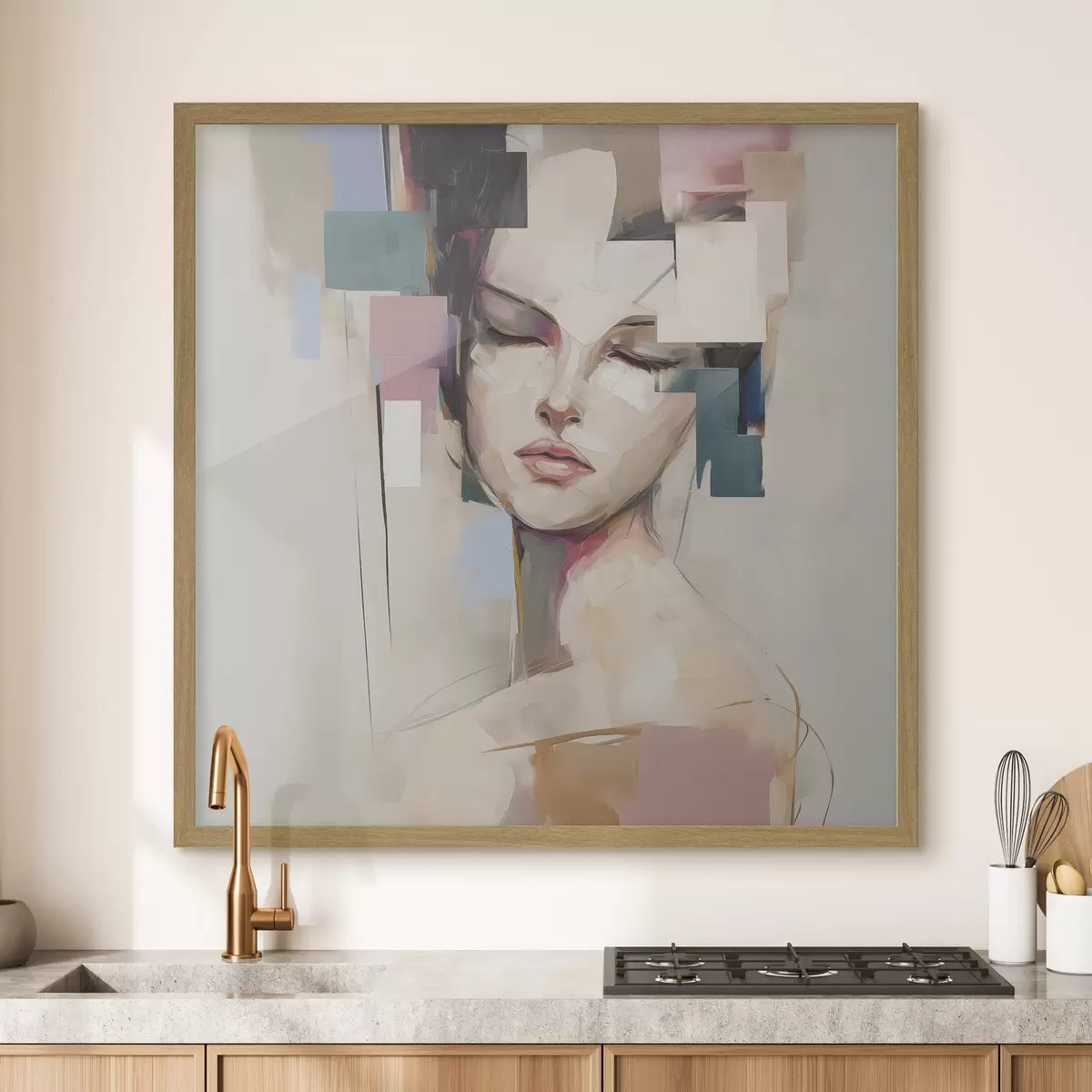 Poster Retrato abstracto imitación de pintura f45921
