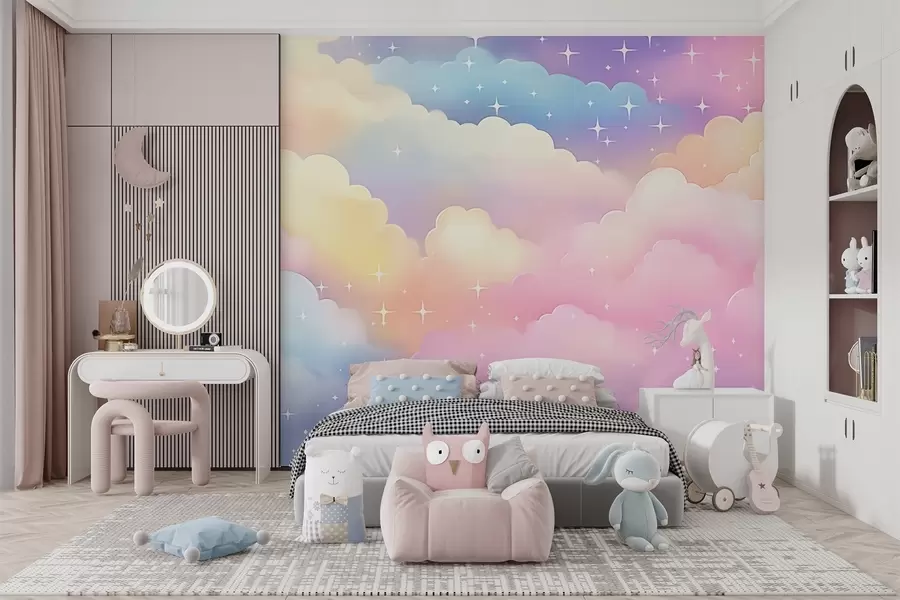 murales de pared Nubes con estrellas w04585