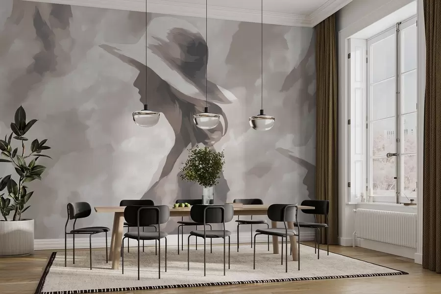 murales de pared Chica con sombrero w04561