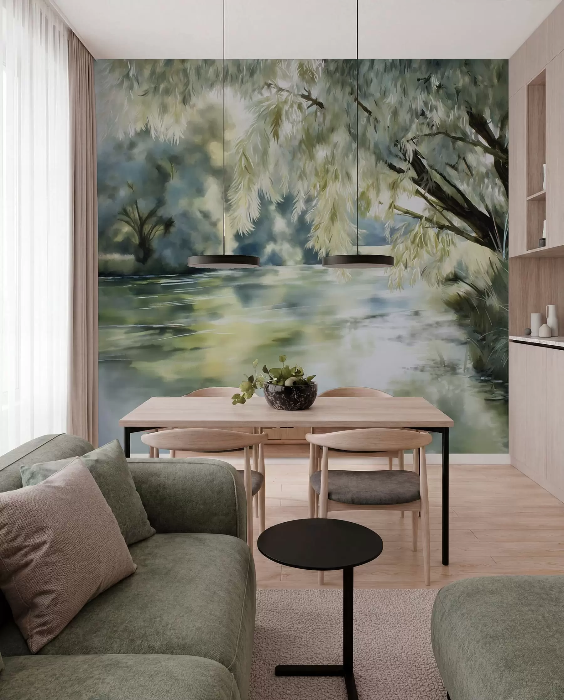 murales de pared Reflejos de sauce w04501