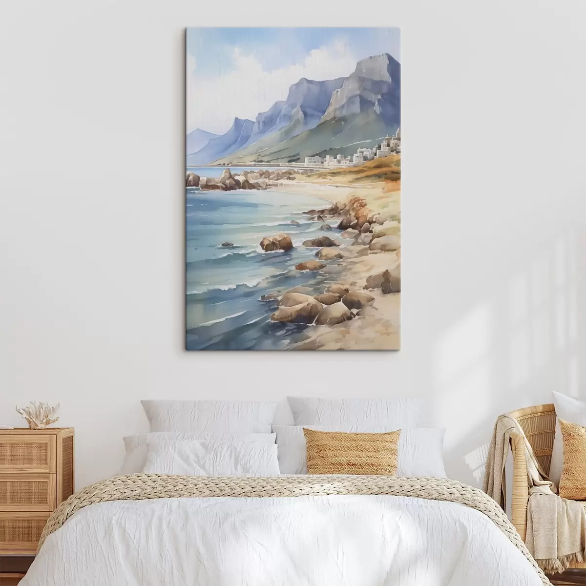 murales de pared Imitacione de acuarela de orilla del mar s45978