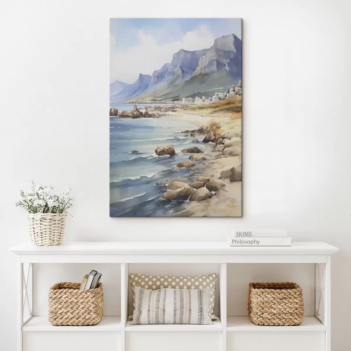 murales de pared Imitacione de acuarela de orilla del mar s45978