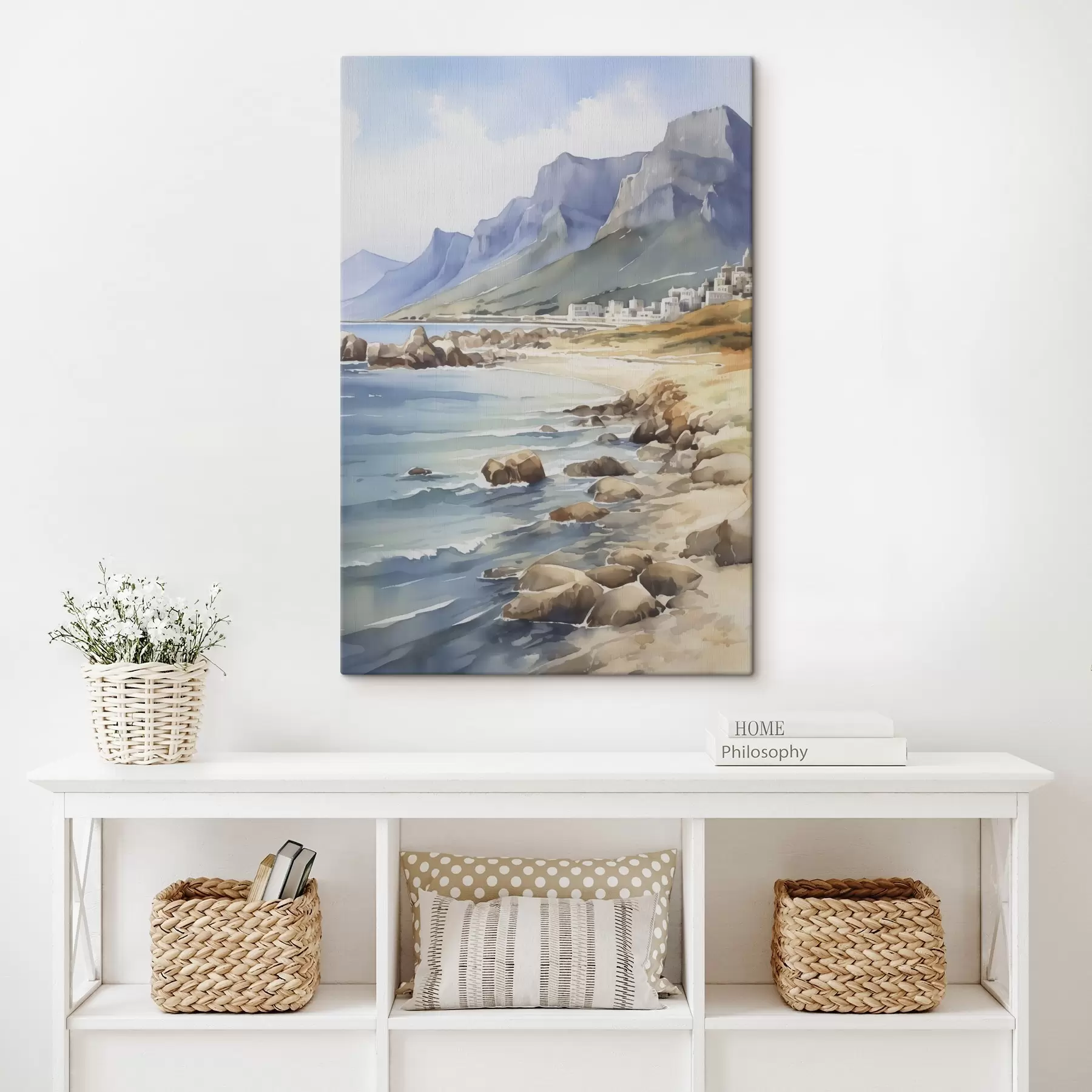 murales de pared Imitacione de acuarela de orilla del mar s45978