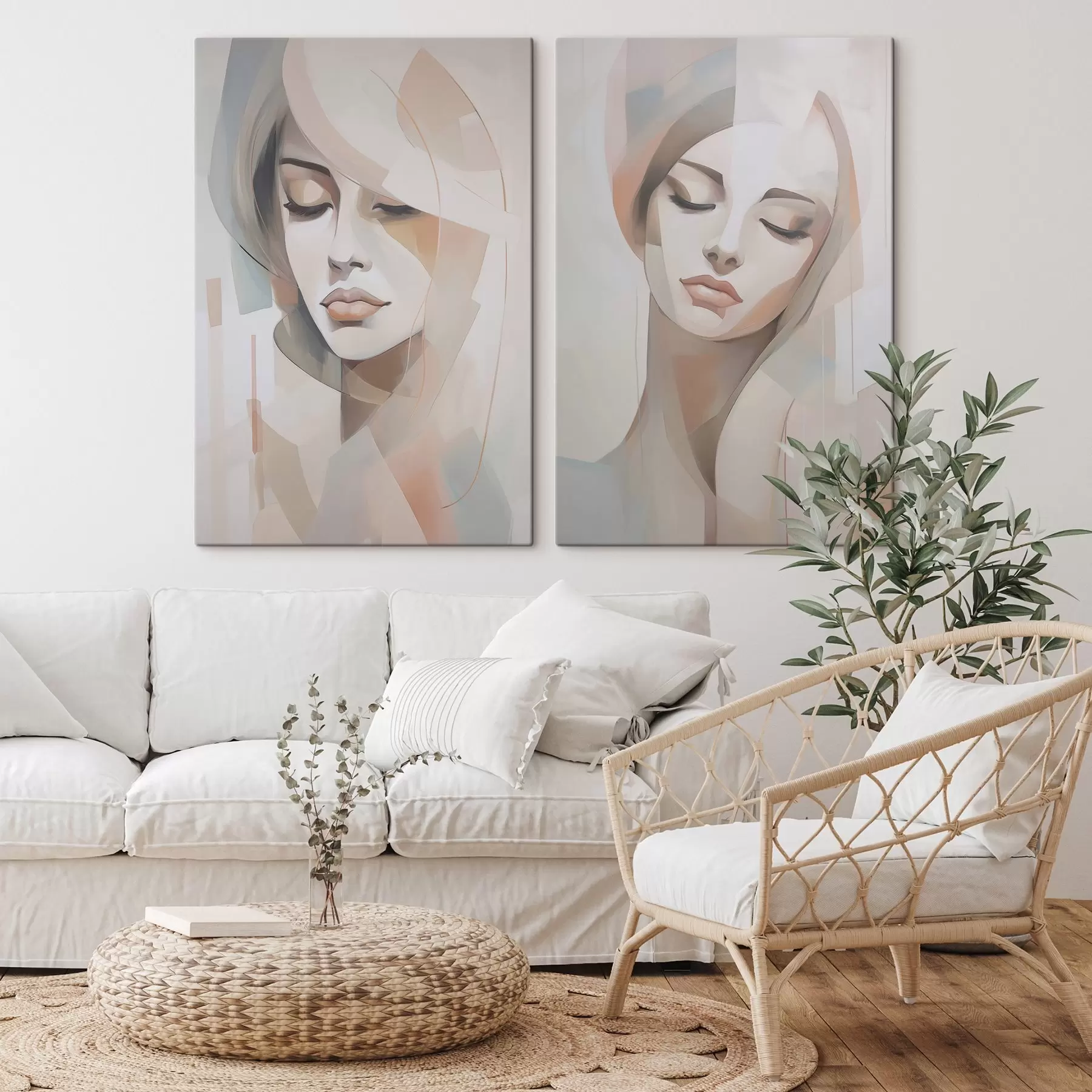 murales de pared Retrato abstracto de una niña m00768