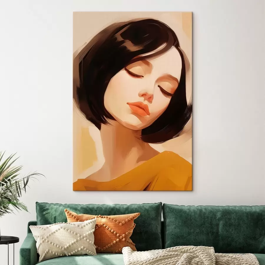 murales de pared Mujer con pelo corto negro s45960