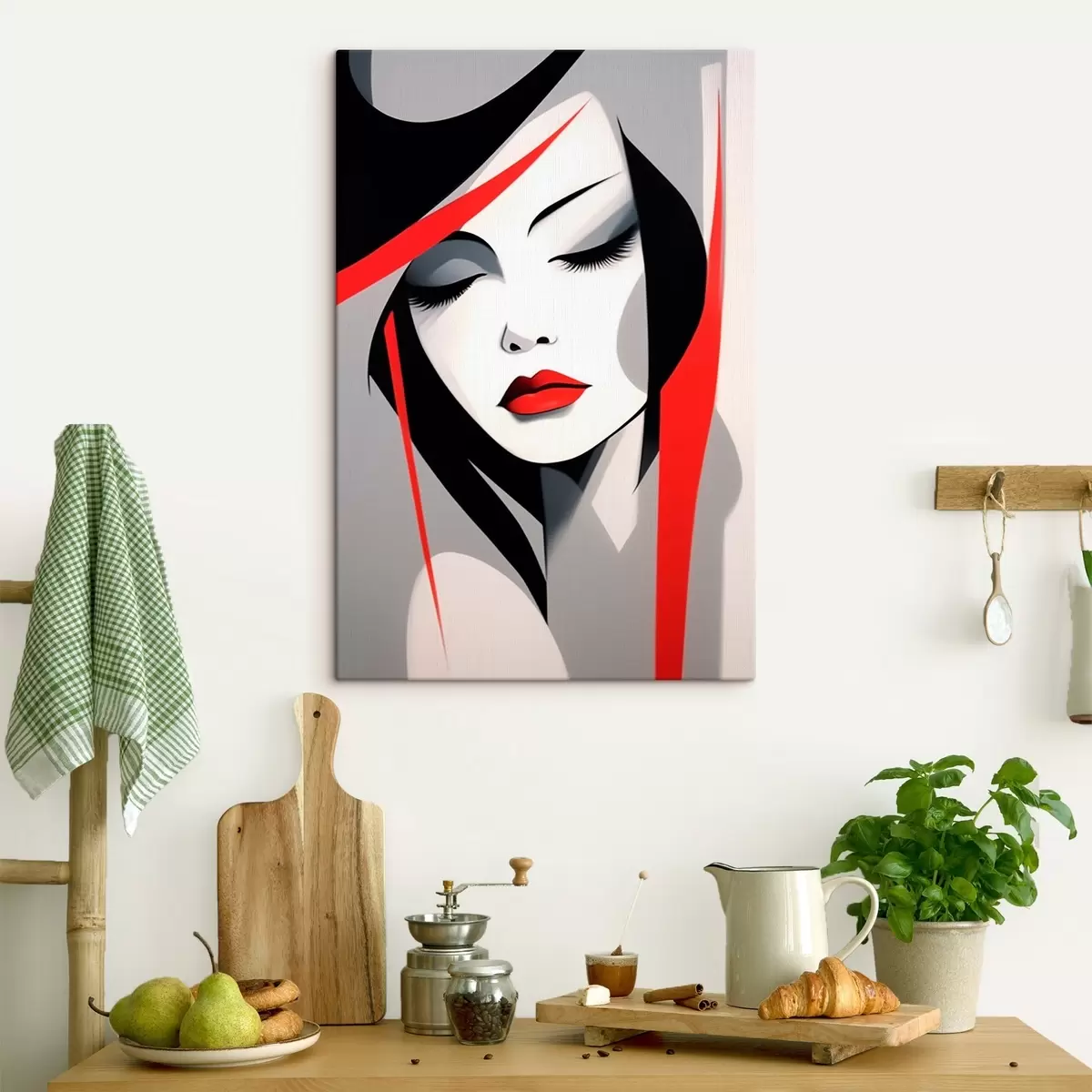 murales de pared Retrato femenino abstracto s45964