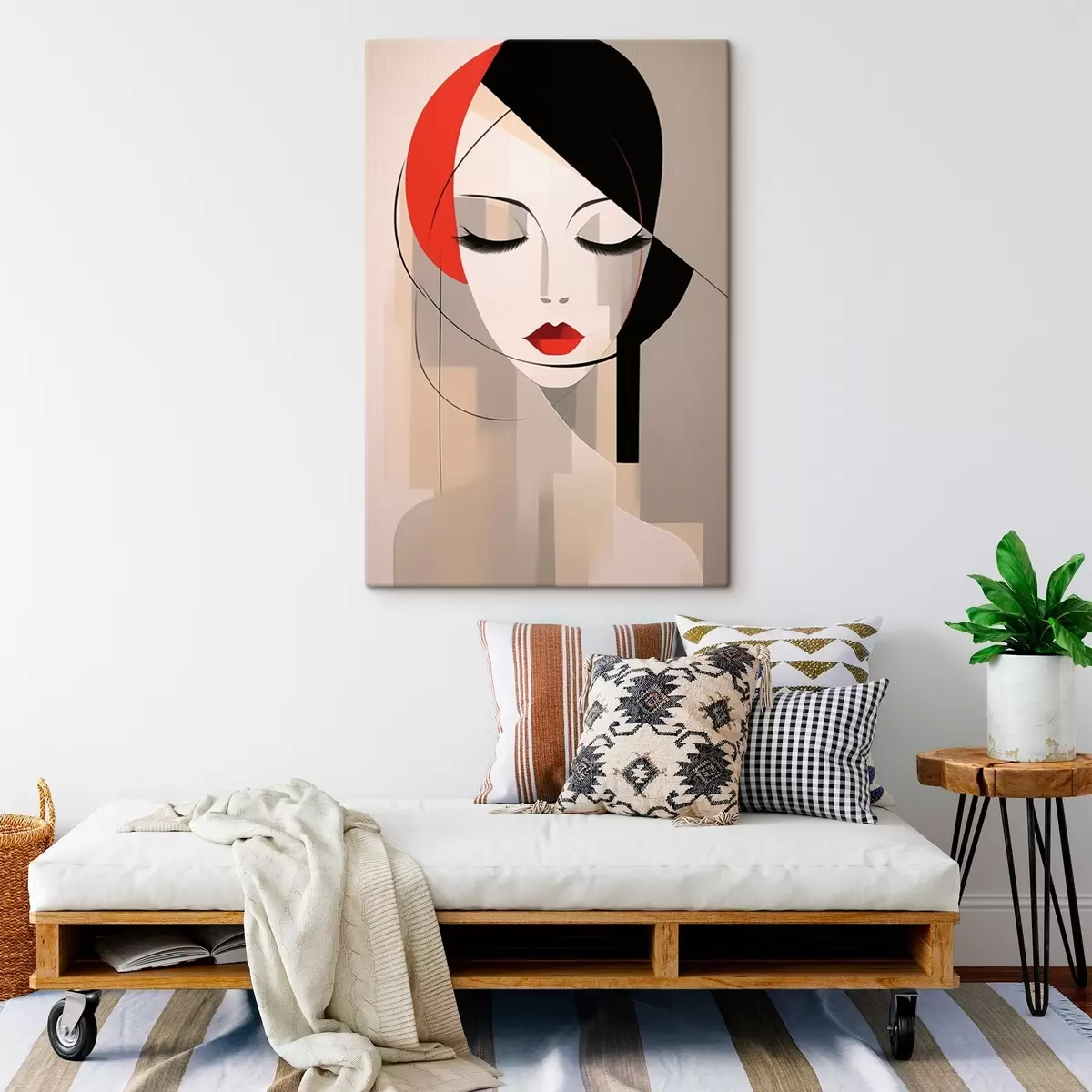 murales de pared Retrato femenino abstracto s45965