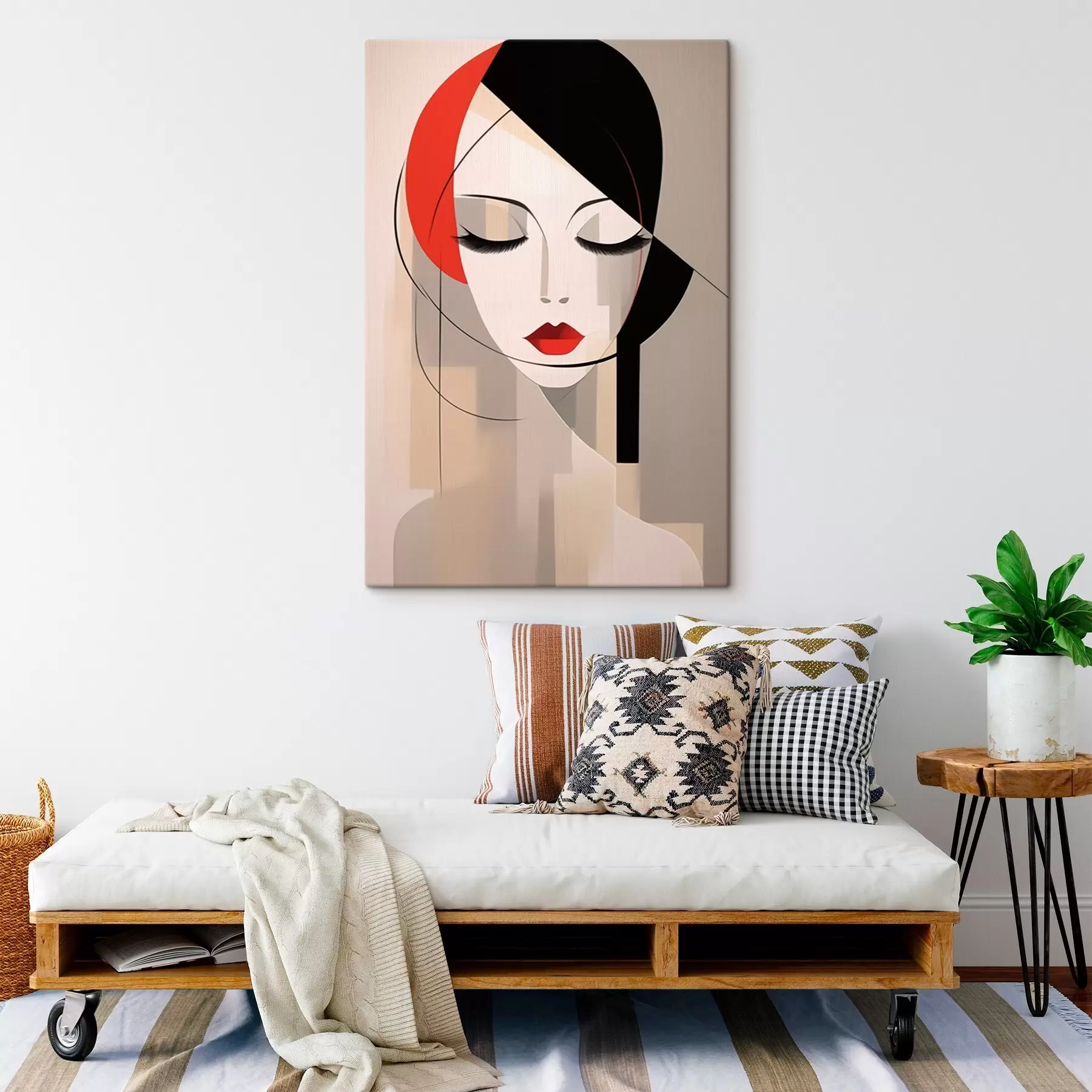 murales de pared Retrato femenino abstracto s45965