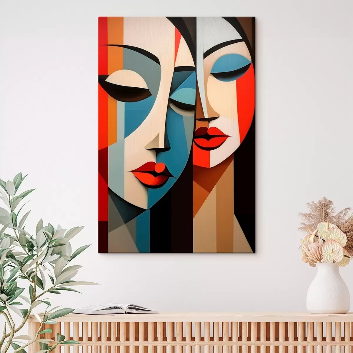 murales de pared Retrato femenino geométrico s45966